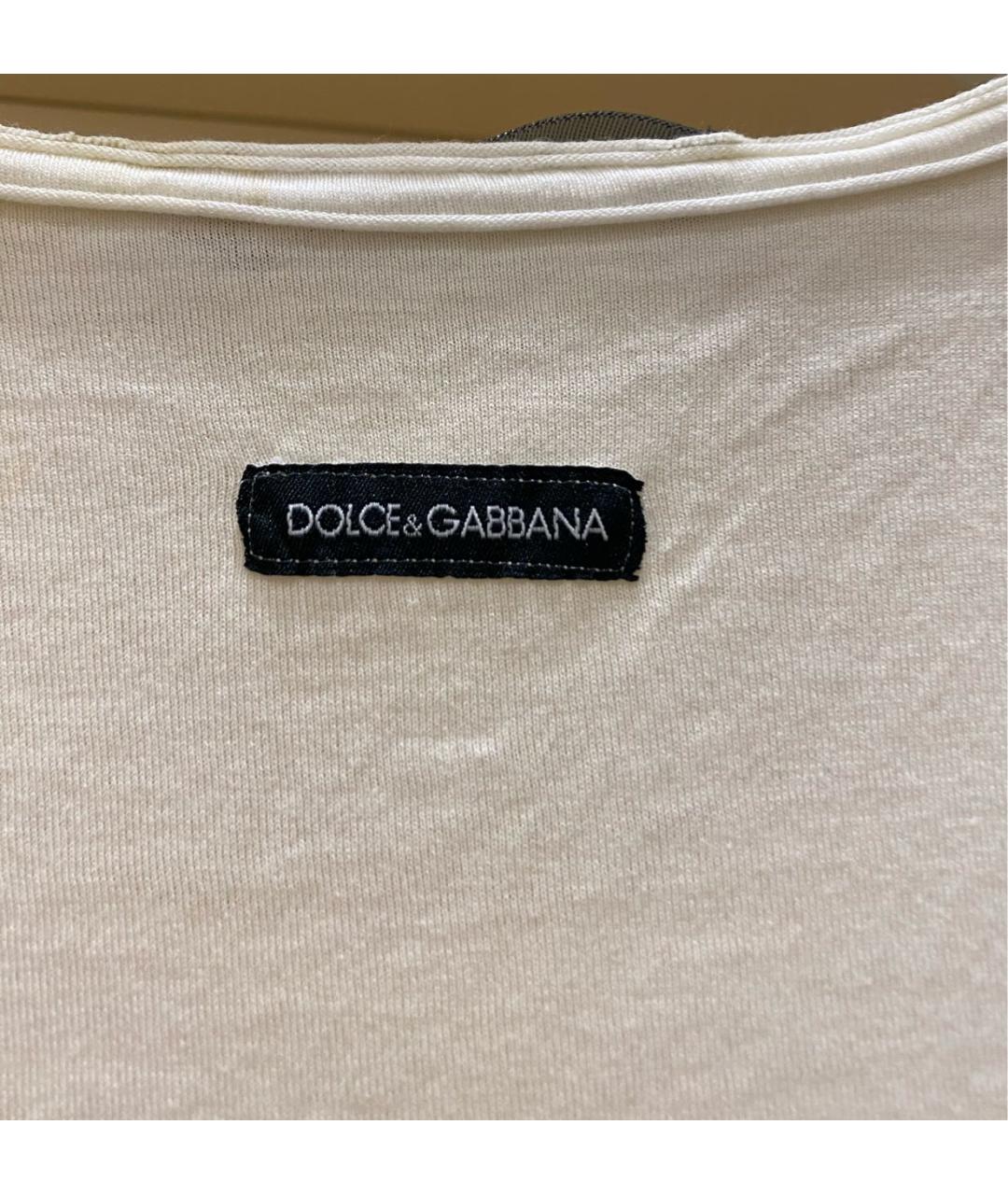 DOLCE&GABBANA Белая хлопковая футболка, фото 4