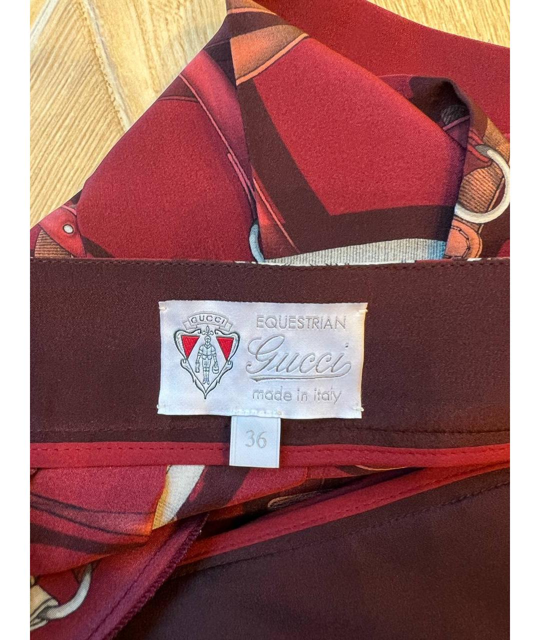 GUCCI Бордовая юбка мини, фото 4