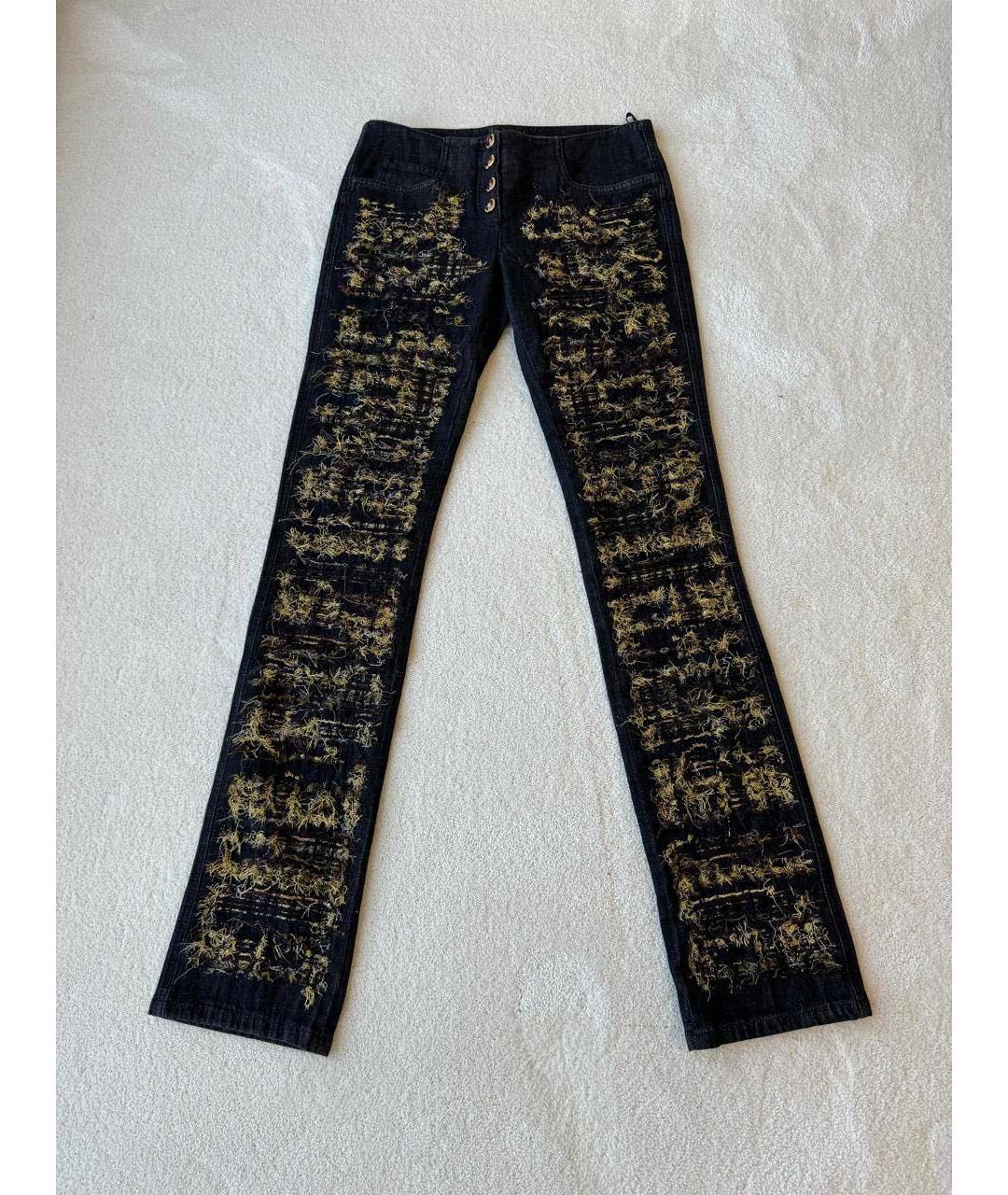CHANEL PRE-OWNED Черные хлопковые джинсы слим, фото 6