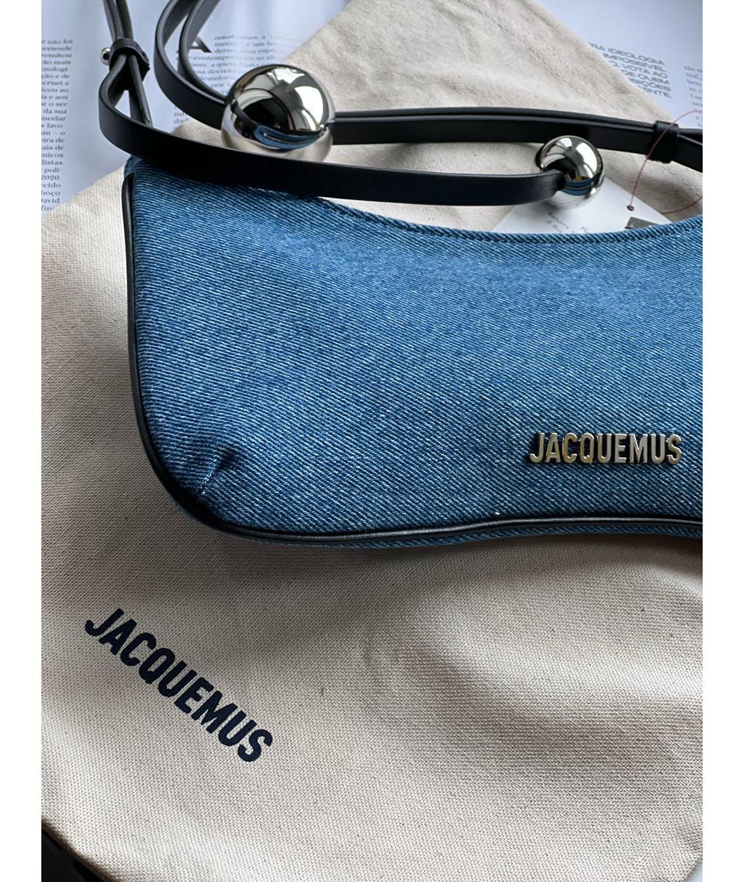 JACQUEMUS Синяя деним сумка через плечо, фото 6