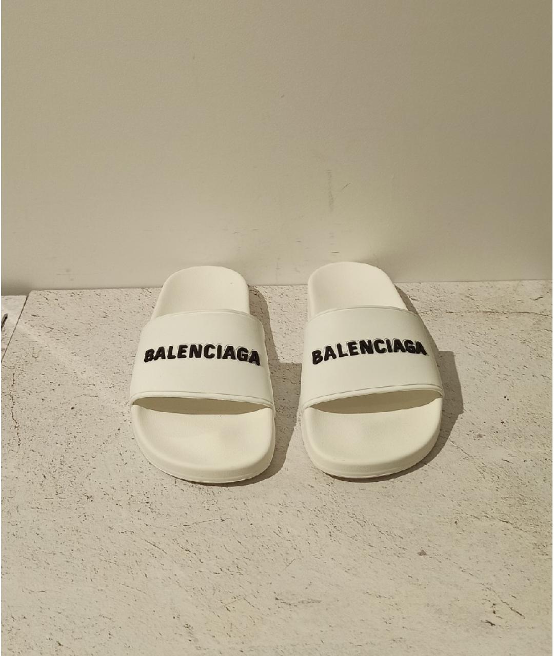 BALENCIAGA Белые шлепанцы, фото 2