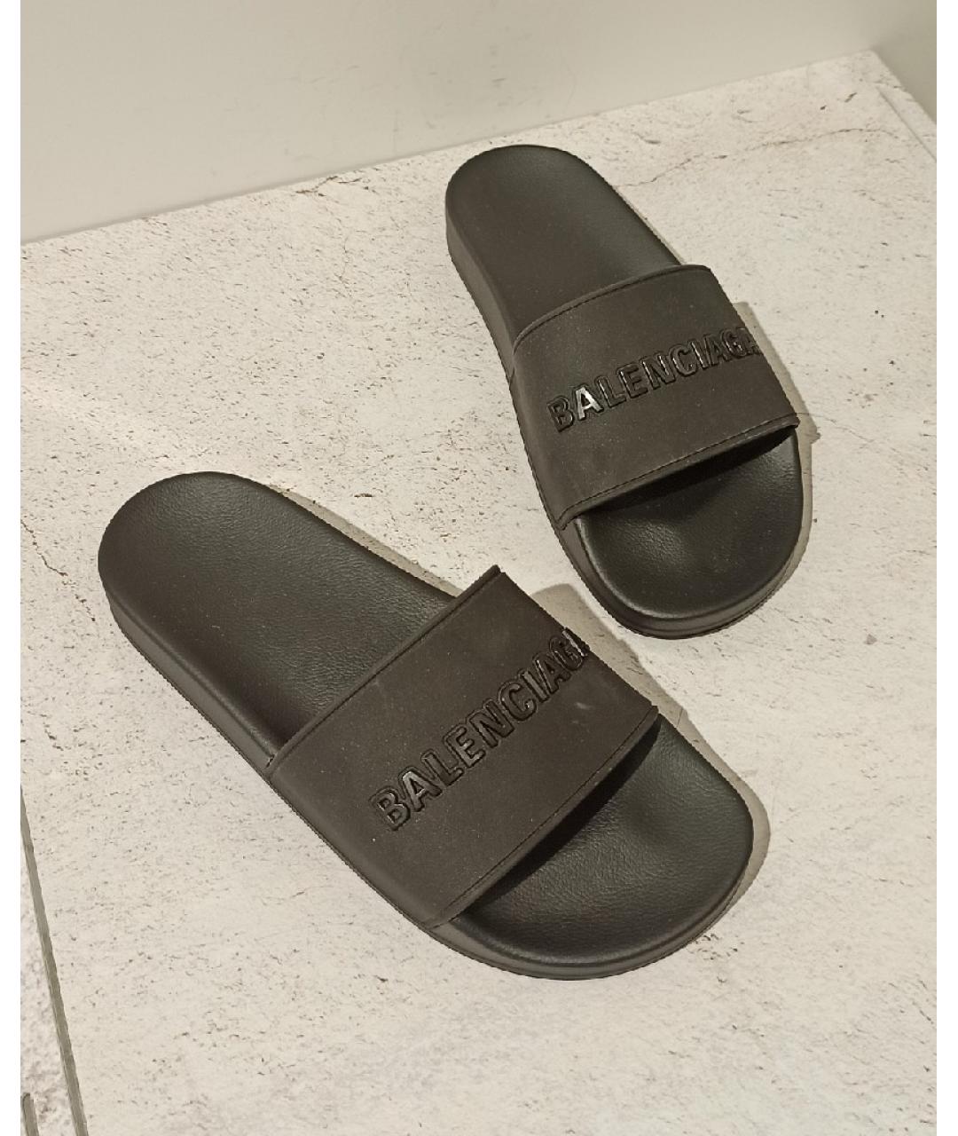 BALENCIAGA Черные шлепанцы, фото 4