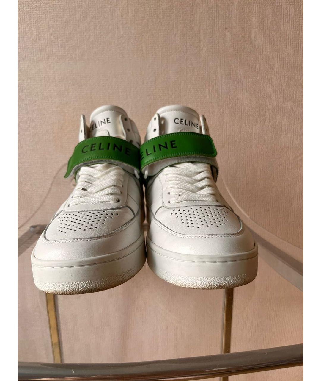 CELINE Белые кожаные кроссовки, фото 2