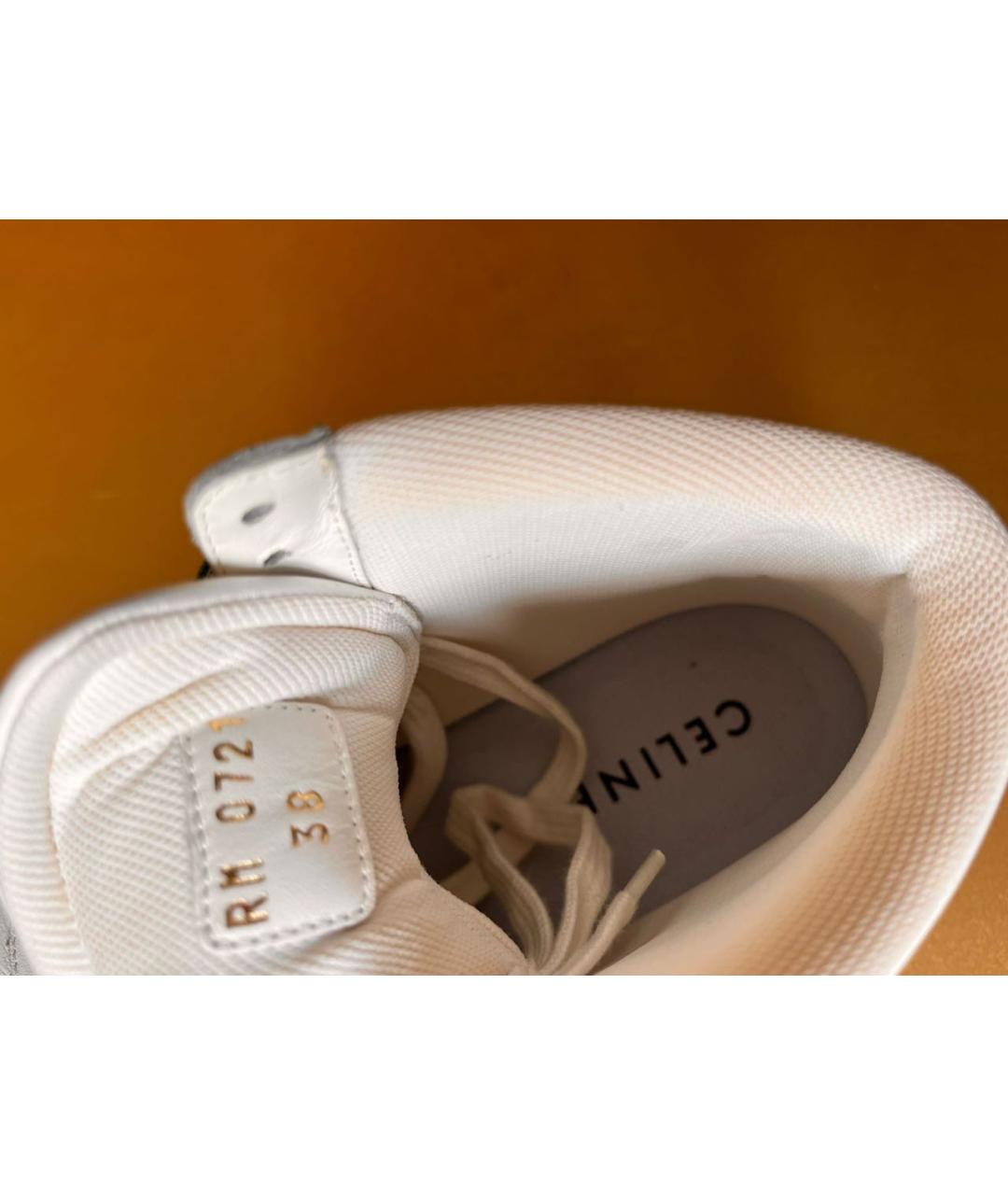 CELINE Белые кожаные кроссовки, фото 8