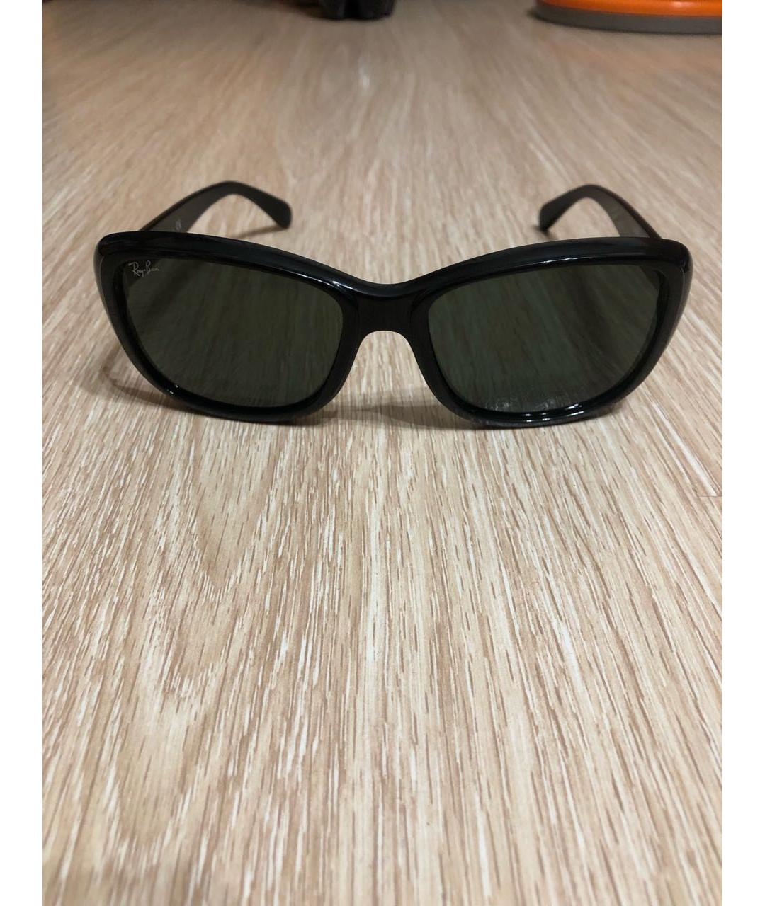 RAY BAN Черные пластиковые солнцезащитные очки, фото 5