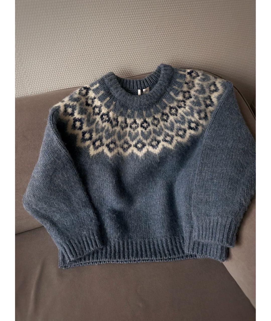 CELINE Голубой шерстяной джемпер / свитер, фото 2