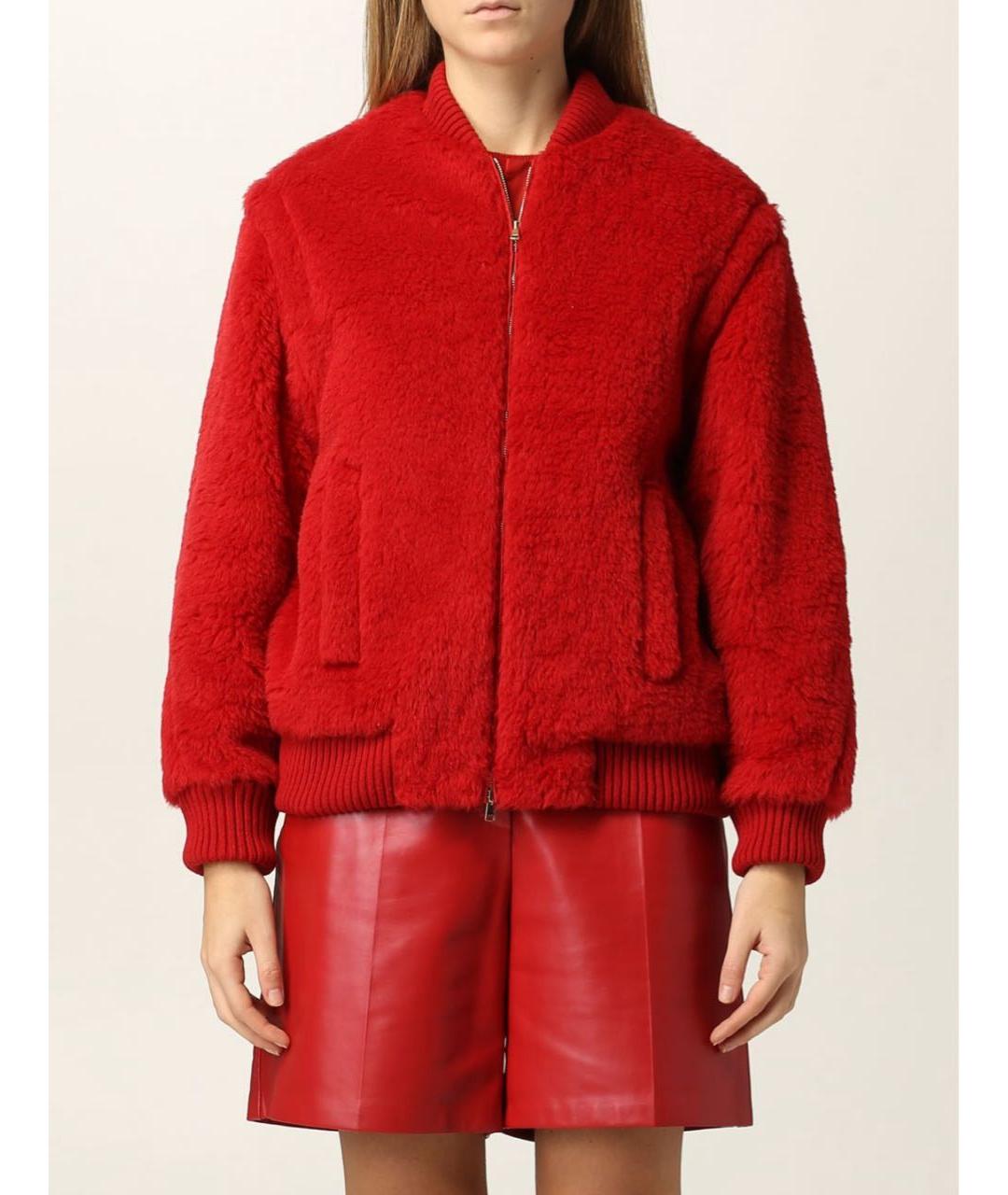 MAX MARA Красная меховая шуба, фото 2