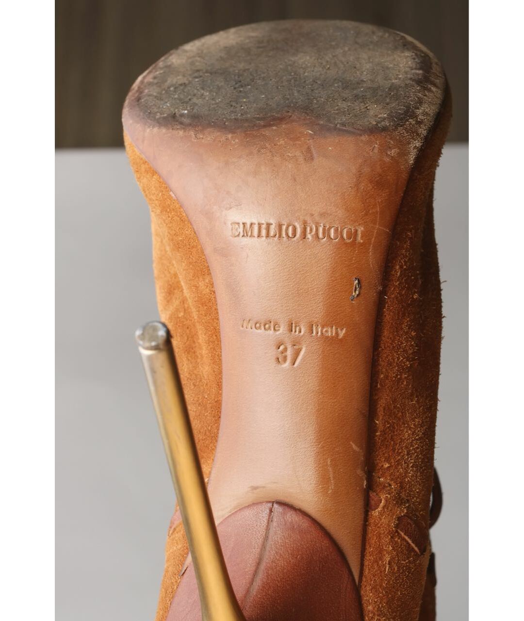 EMILIO PUCCI Коричневые ботфорты из искусственной кожи, фото 2