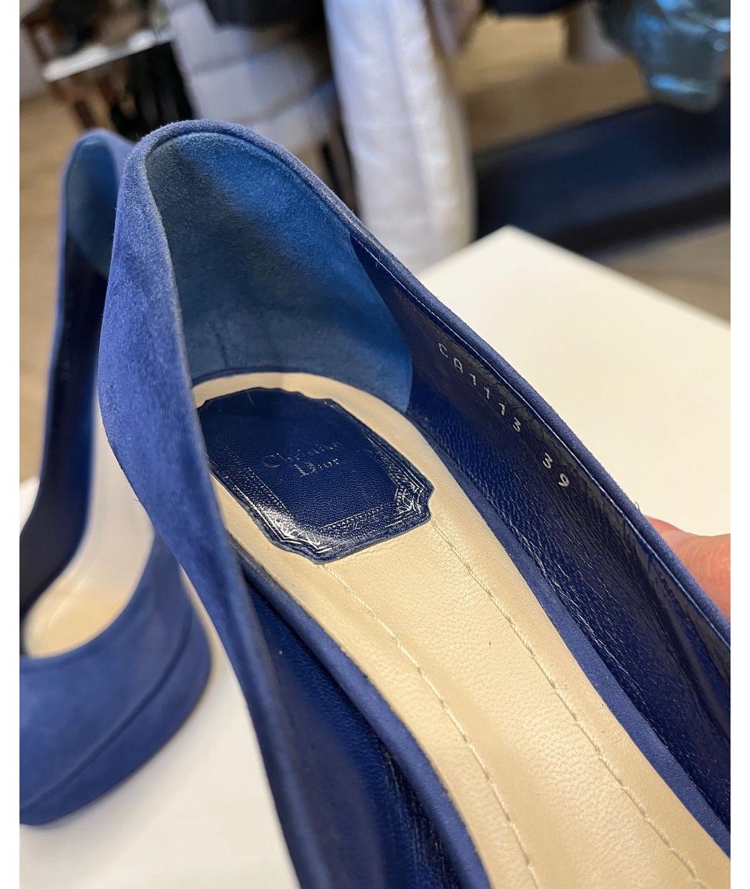 CHRISTIAN DIOR PRE-OWNED Синие замшевые туфли, фото 6
