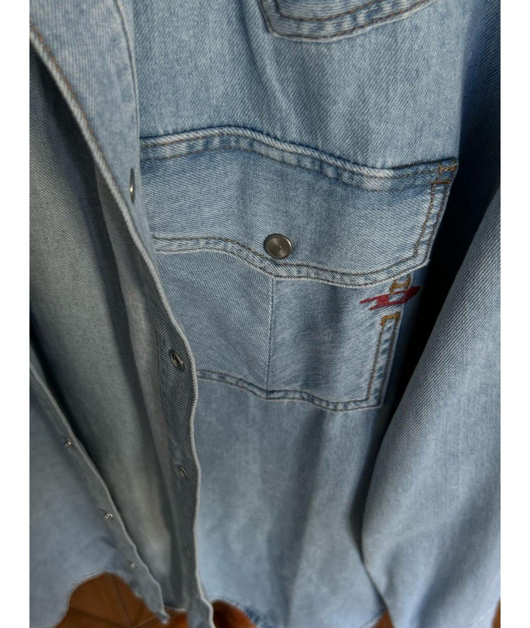 DIESEL Голубая хлопковая кэжуал рубашка, фото 8