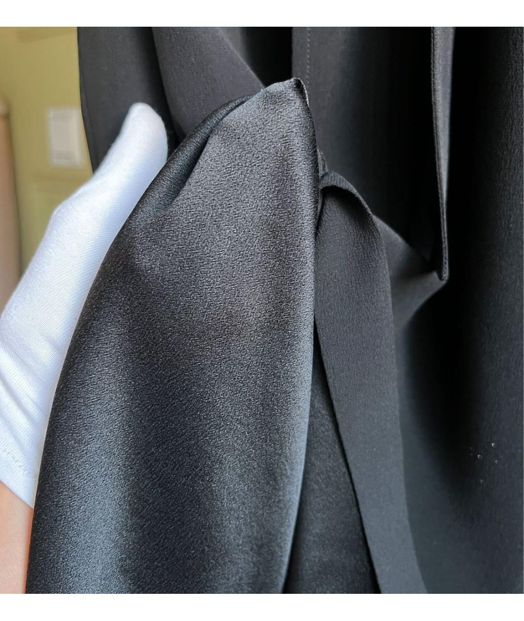 HERMES Черное шелковое повседневное платье, фото 8