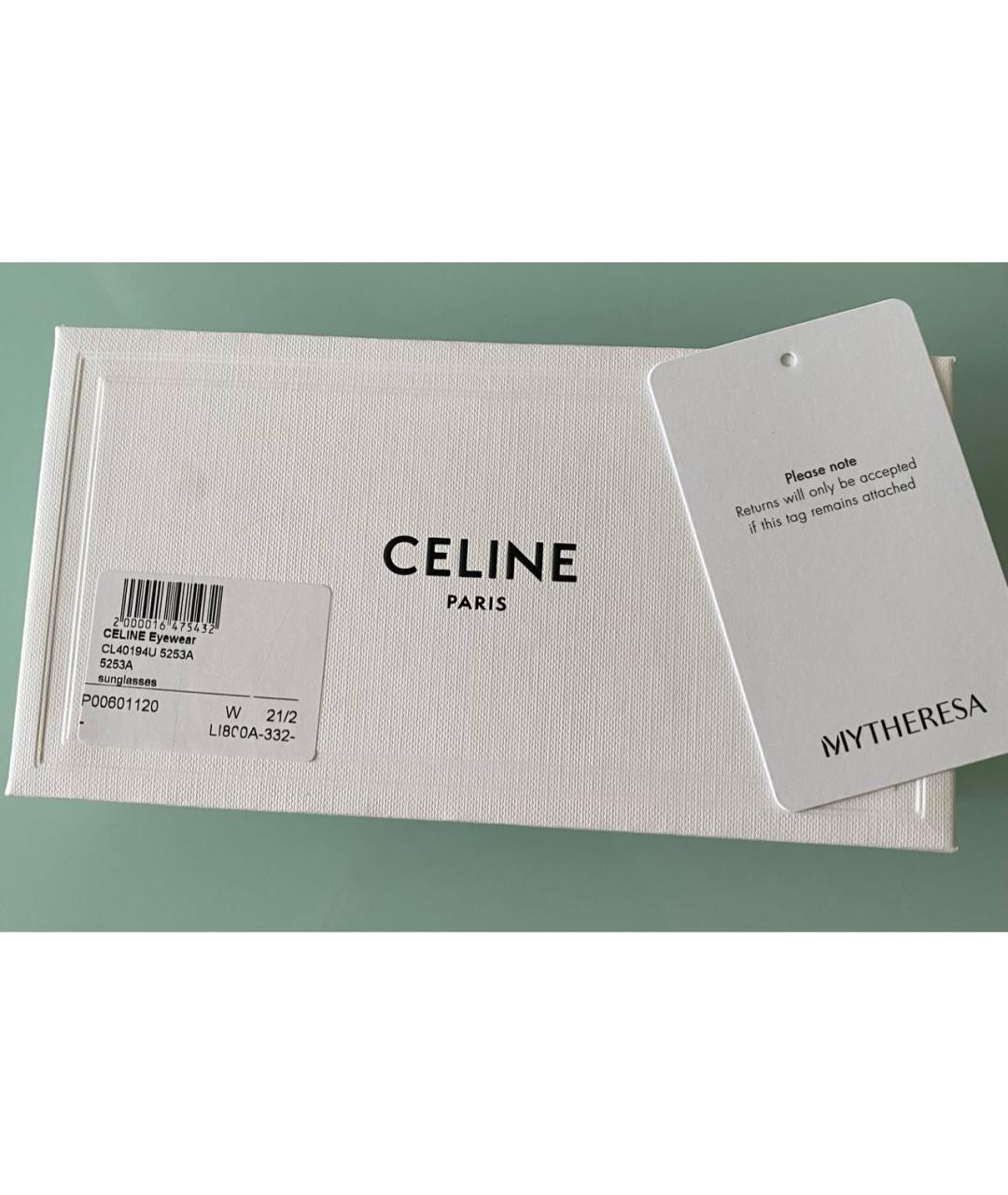 CELINE Коричневые пластиковые солнцезащитные очки, фото 4