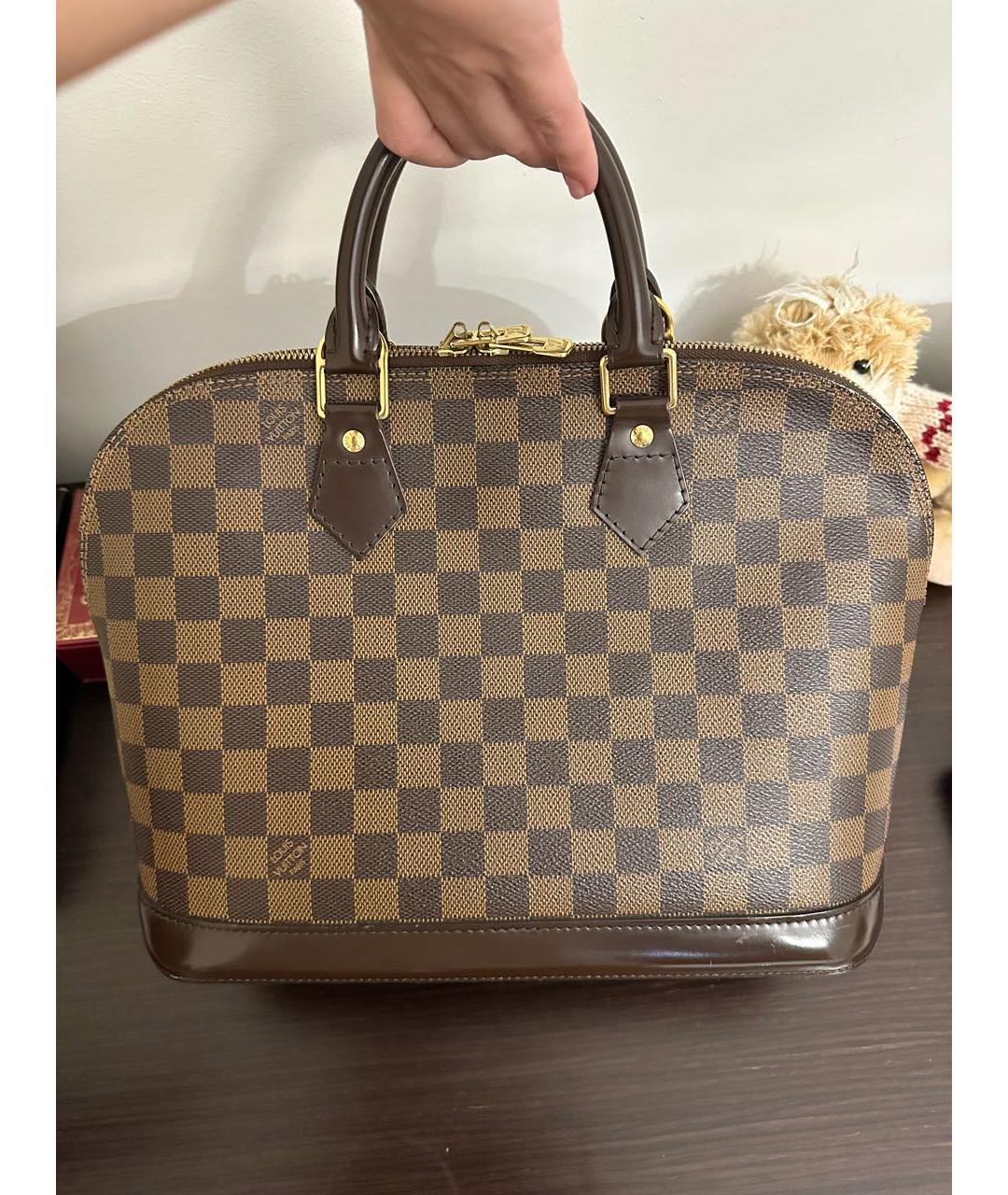 LOUIS VUITTON Коричневая сумка с короткими ручками, фото 3