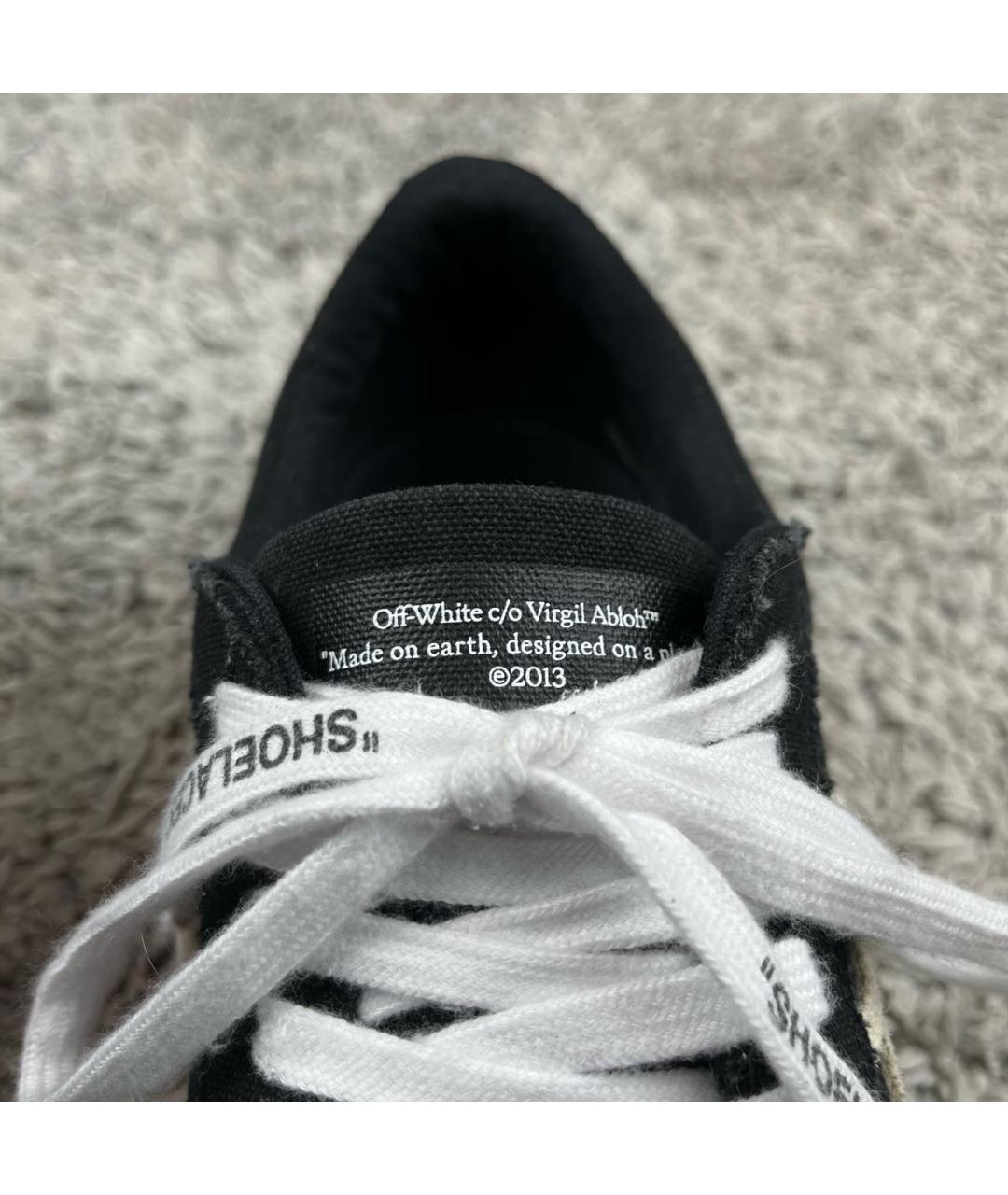 OFF-WHITE Черные текстильные низкие кроссовки / кеды, фото 8
