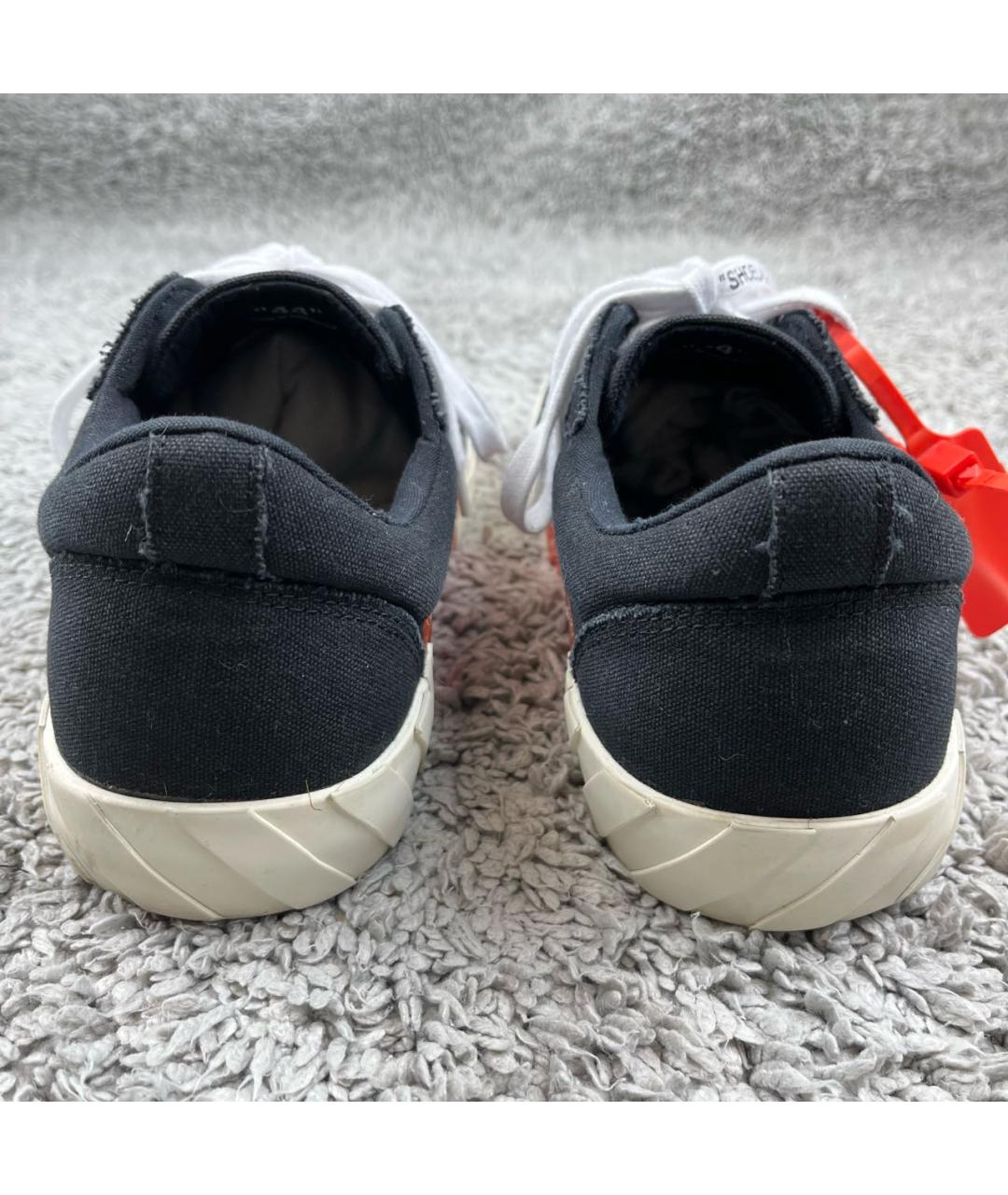 OFF-WHITE Черные текстильные низкие кроссовки / кеды, фото 4