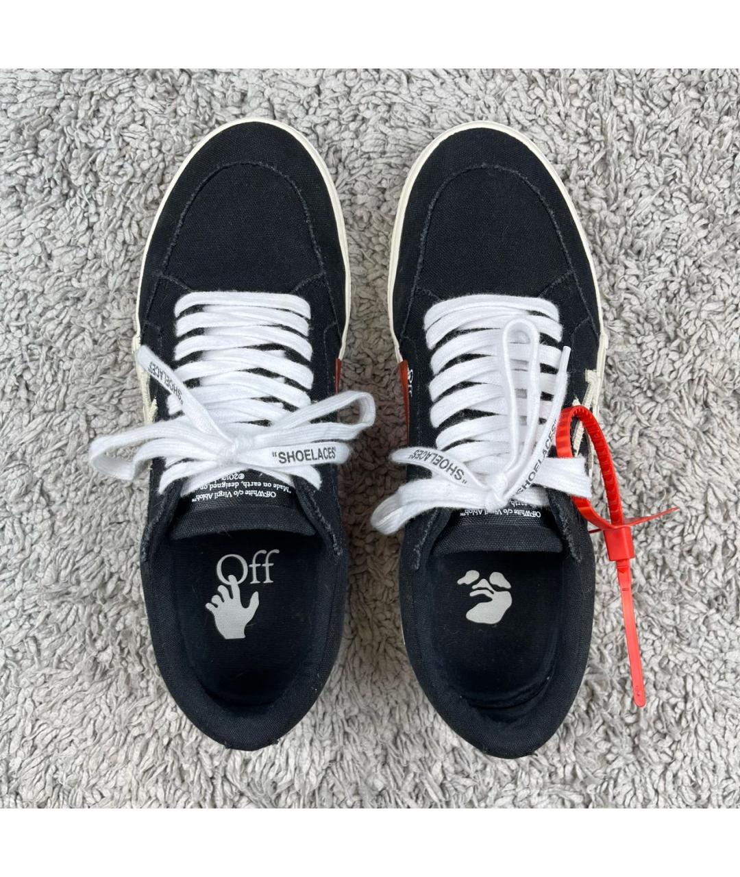 OFF-WHITE Черные текстильные низкие кроссовки / кеды, фото 3