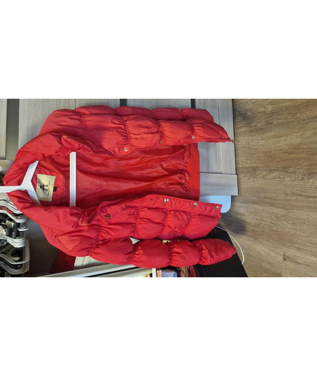 MONCLER Красная полиэстеровая куртка, фото 5