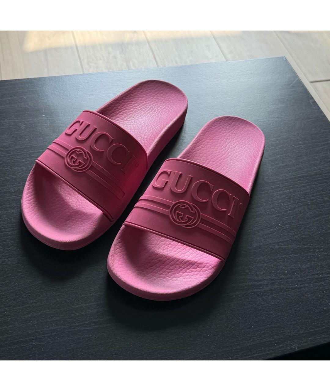 GUCCI Розовые шлепанцы, фото 3
