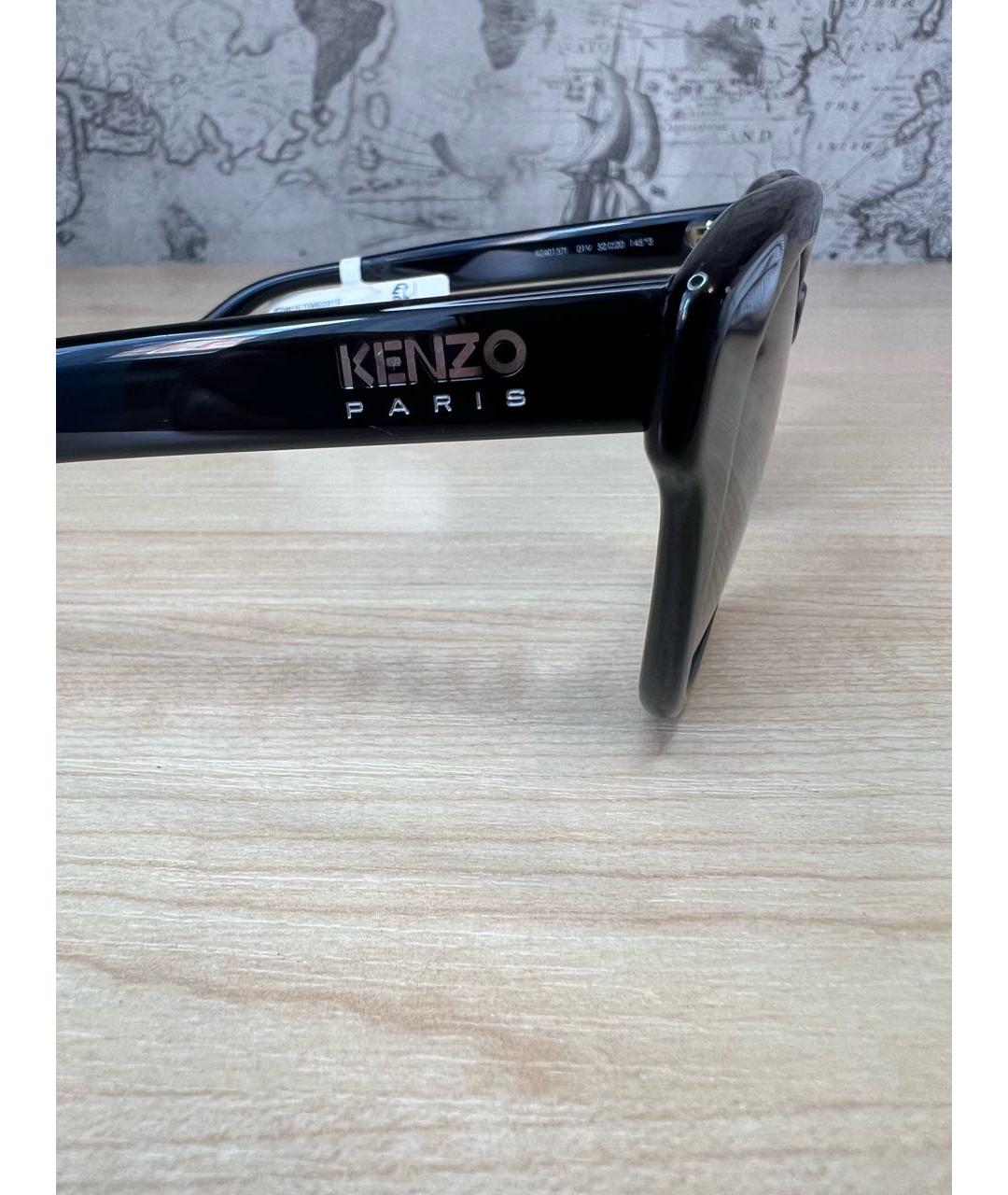 KENZO Черные пластиковые солнцезащитные очки, фото 3