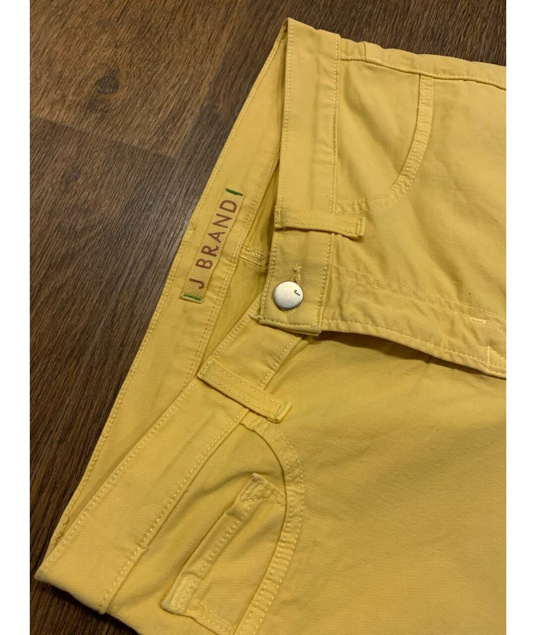 JBRAND Золотые хлопко-эластановые джинсы слим, фото 3