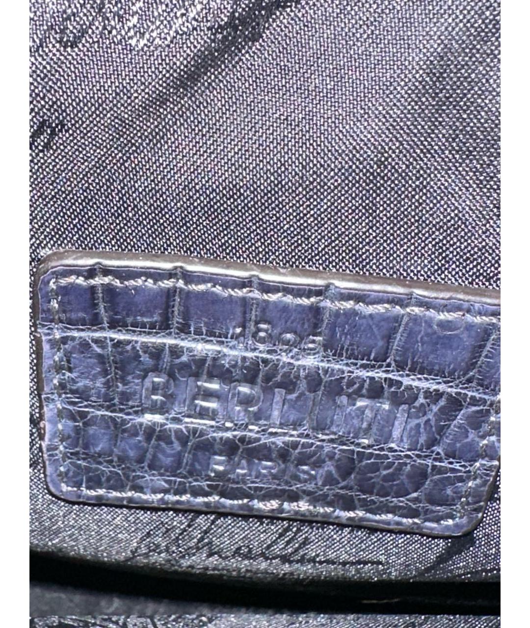 BERLUTI Антрацитовая сумка на плечо из экзотической кожи, фото 3