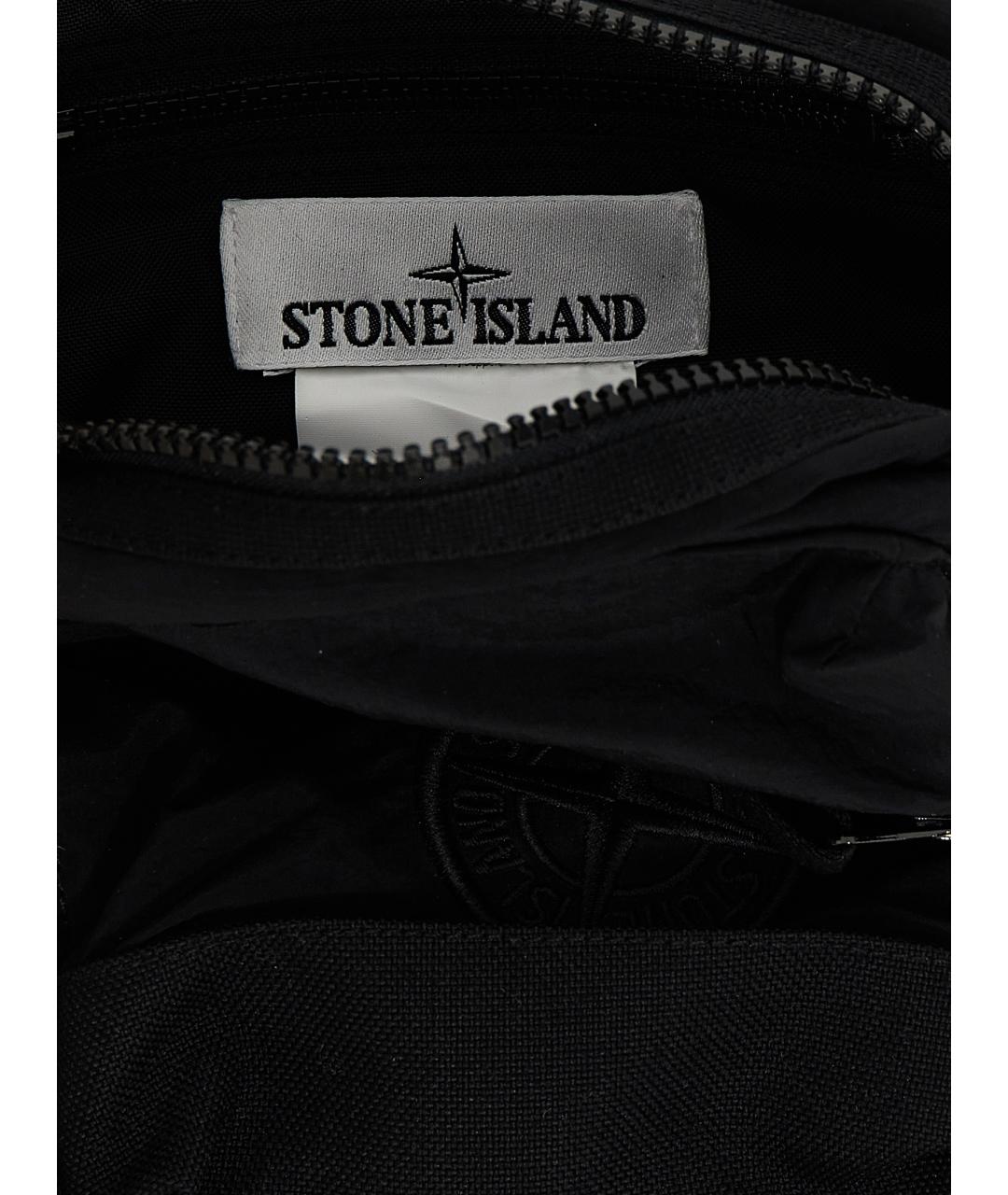 STONE ISLAND Черная синтетическая сумка на плечо, фото 4