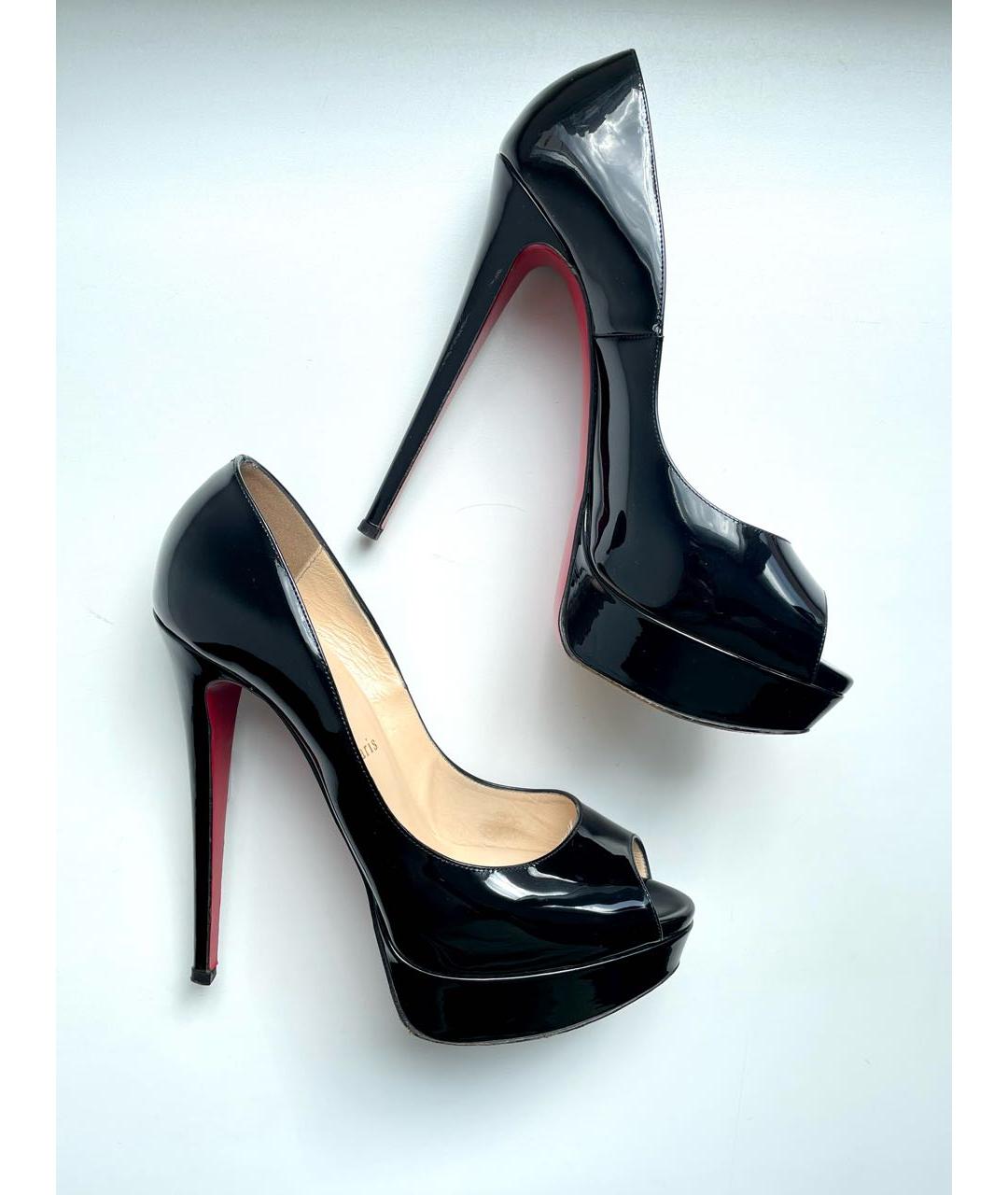 CHRISTIAN LOUBOUTIN Черные туфли из лакированной кожи, фото 2