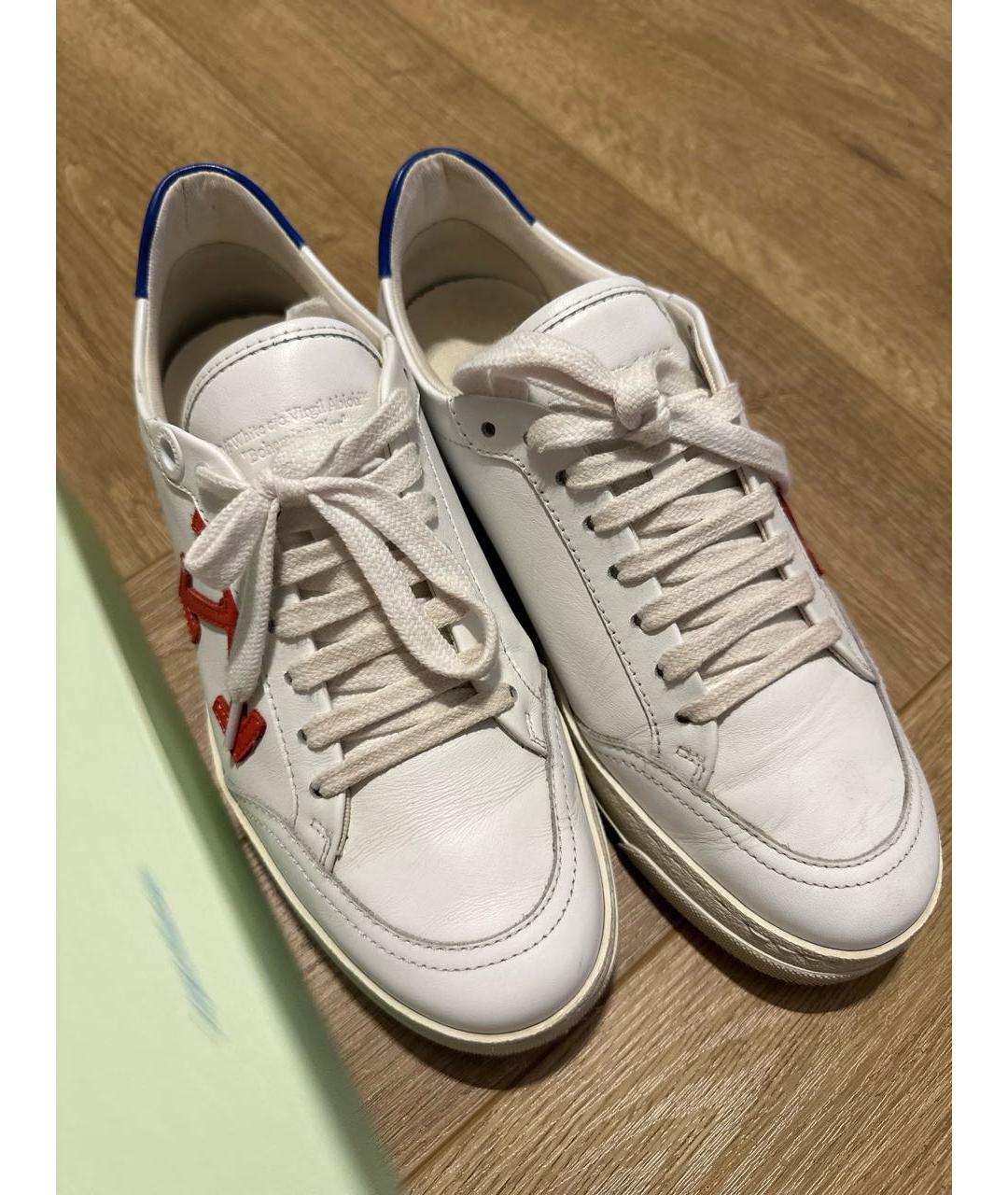 OFF-WHITE Белые кожаные низкие кроссовки / кеды, фото 6