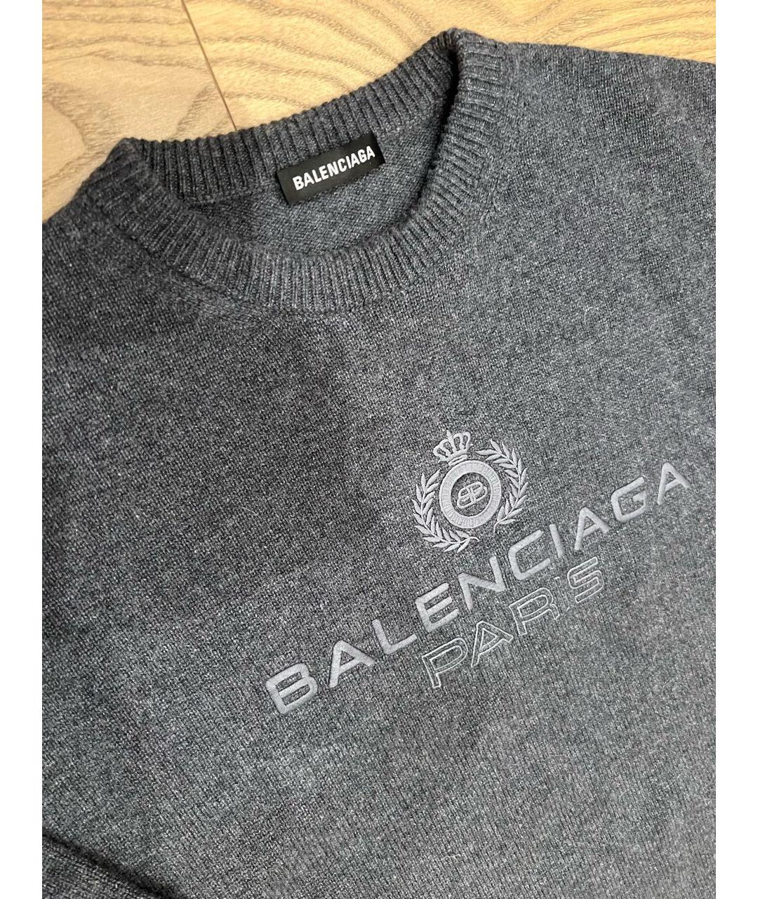 BALENCIAGA Антрацитовый кашемировый джемпер / свитер, фото 3