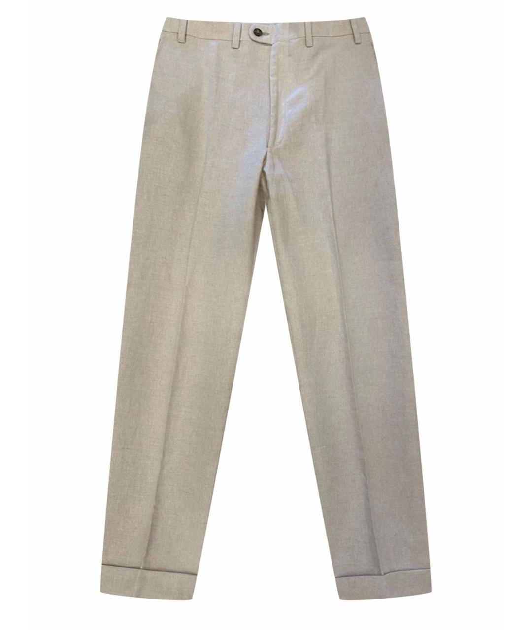CANALI Бежевые хлопковые повседневные брюки, фото 1