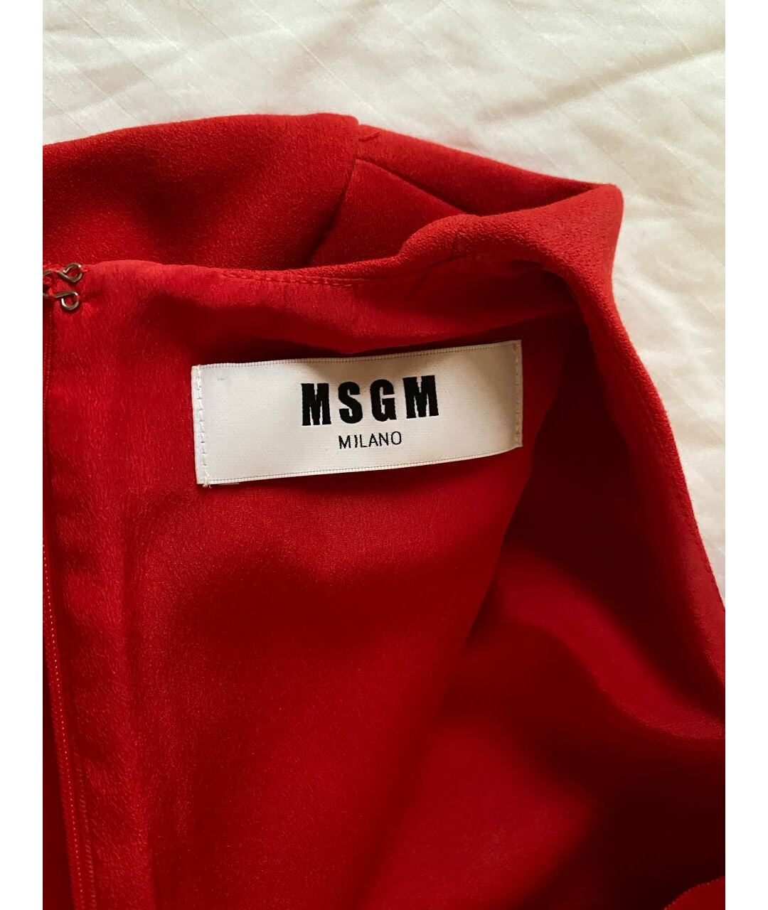MSGM Красное полиэстеровое повседневное платье, фото 4