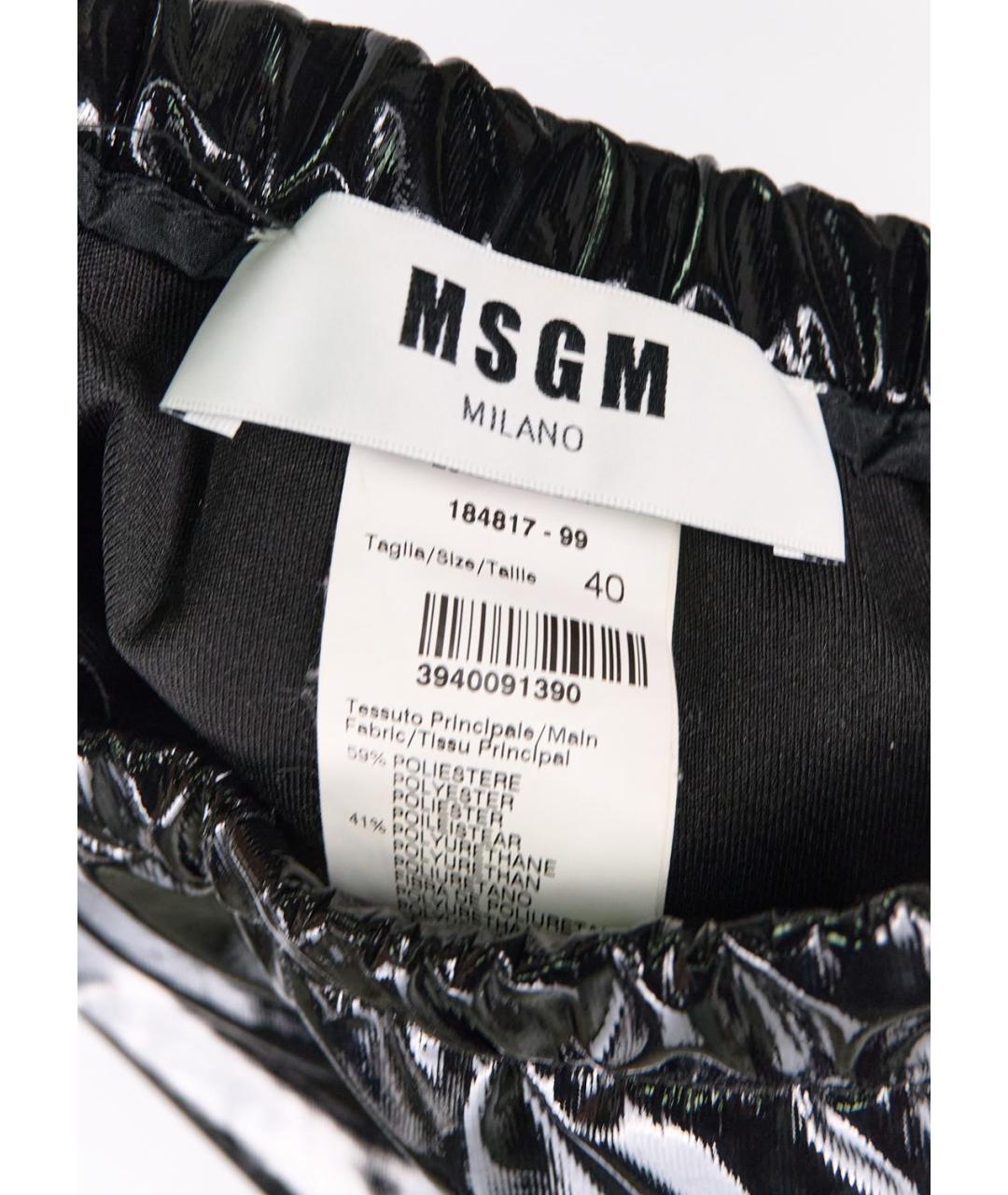 MSGM Черные полиэстеровые брюки узкие, фото 3