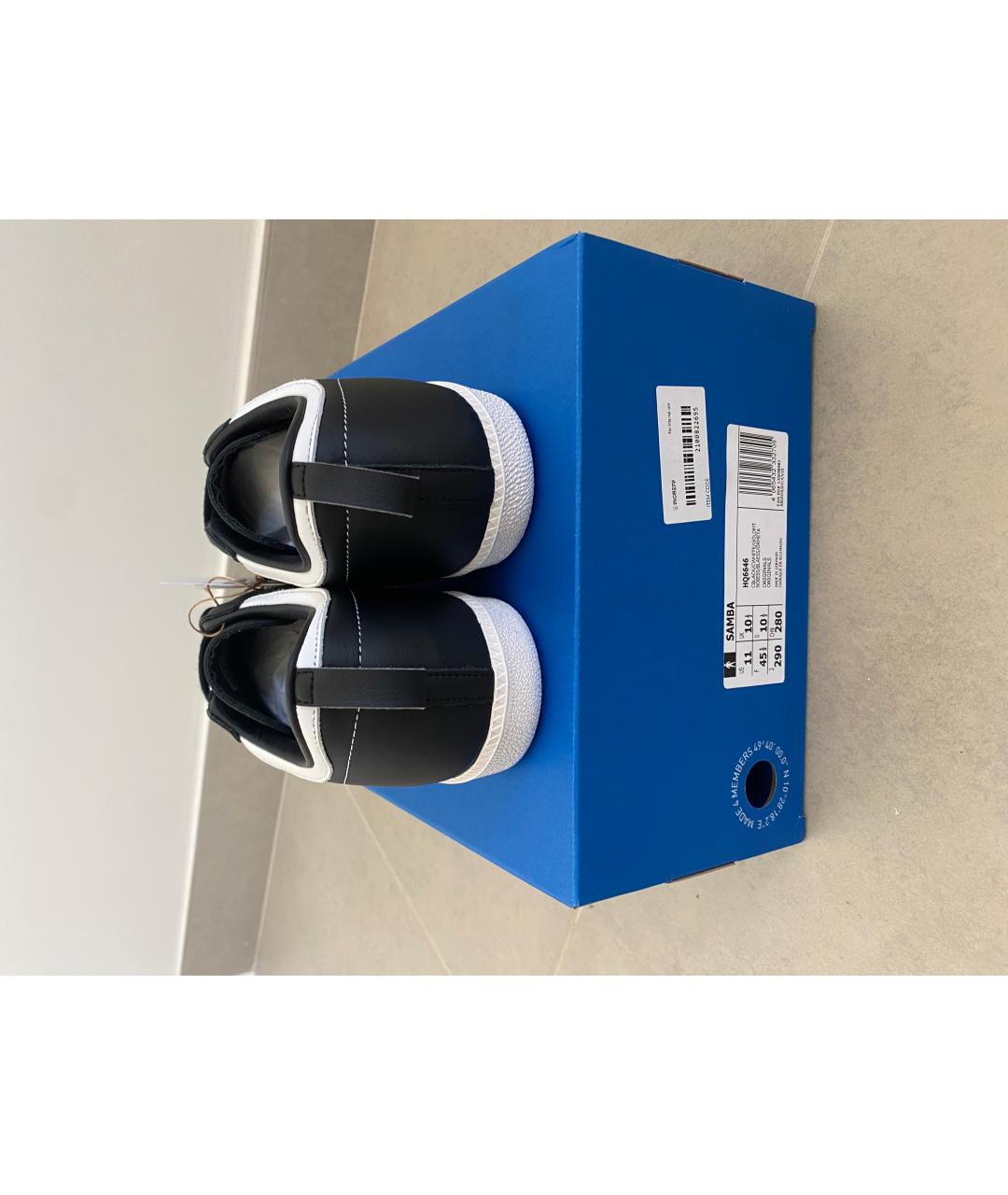 ADIDAS Черные кожаные низкие кроссовки / кеды, фото 2