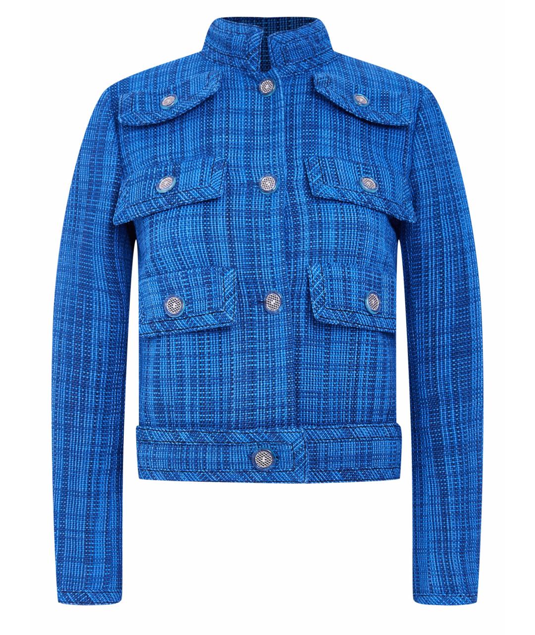 CHANEL Синий хлопковый жакет/пиджак, фото 1