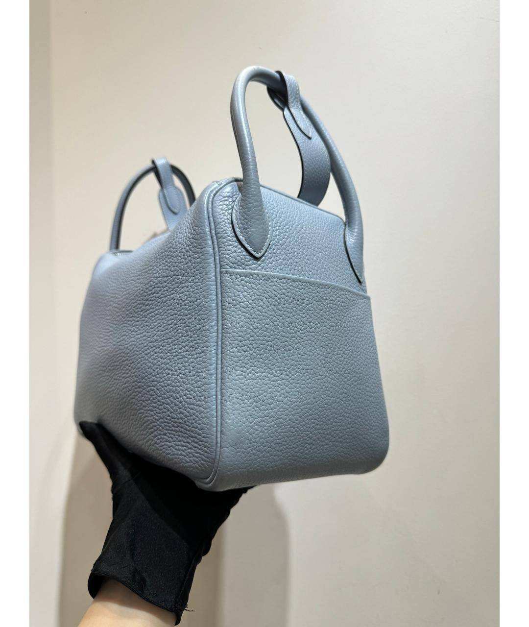 HERMES Голубая кожаная сумка через плечо, фото 4