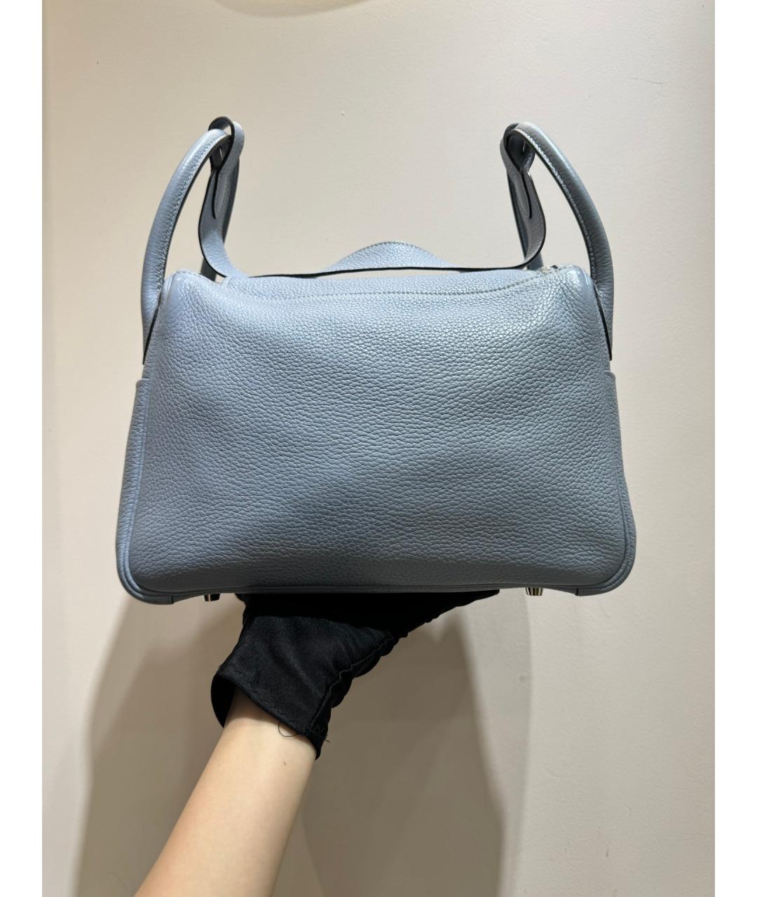 HERMES Голубая кожаная сумка через плечо, фото 3
