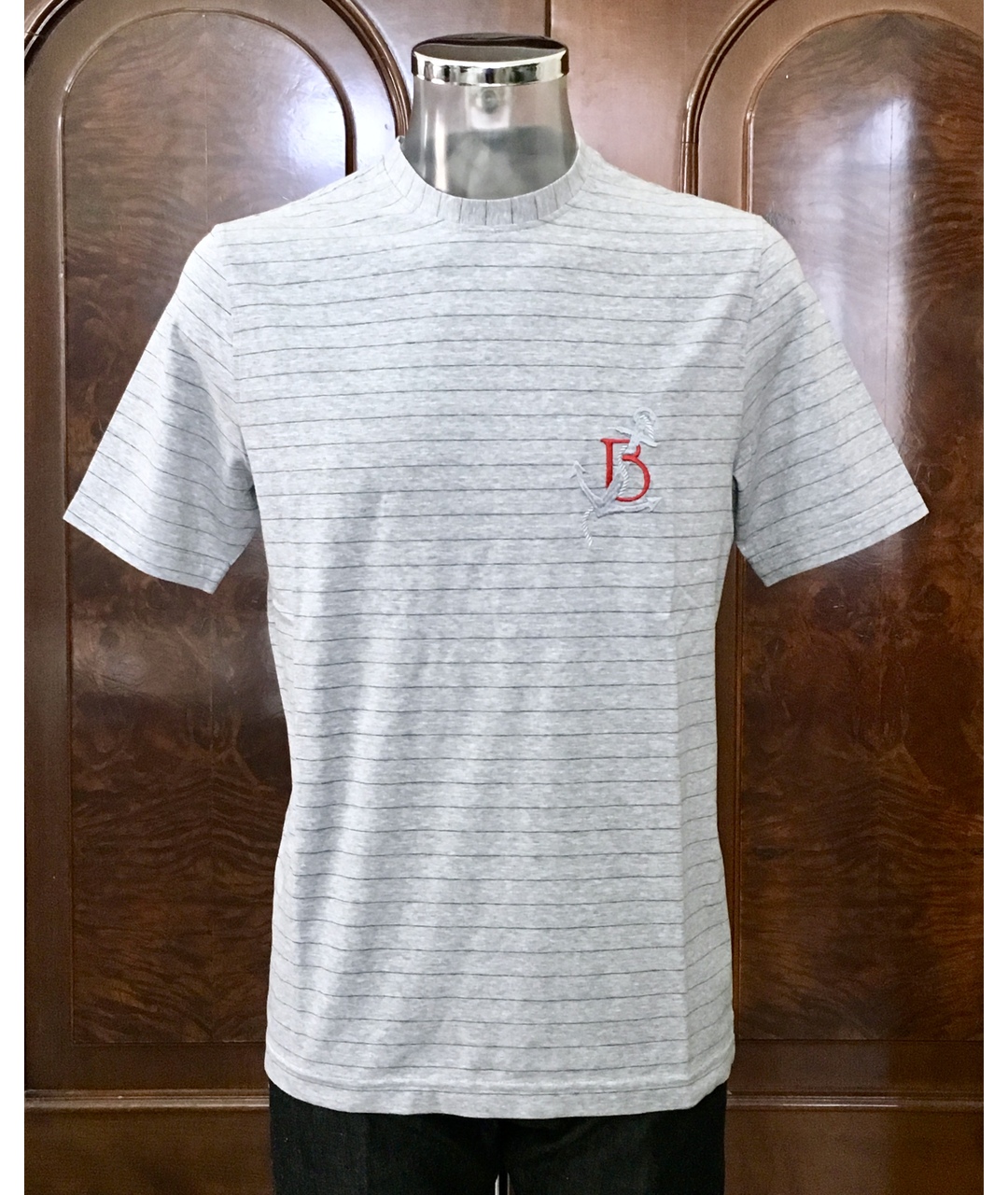 BILANCIONI Серая хлопко-эластановая футболка, фото 9