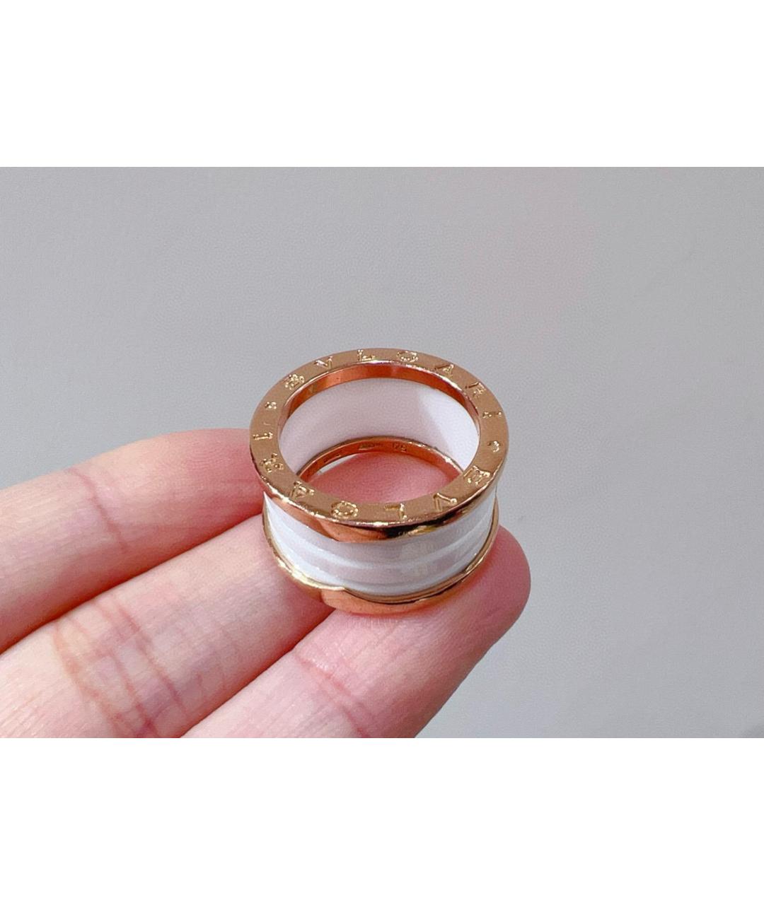 BVLGARI Белое кольцо из розового золота, фото 5