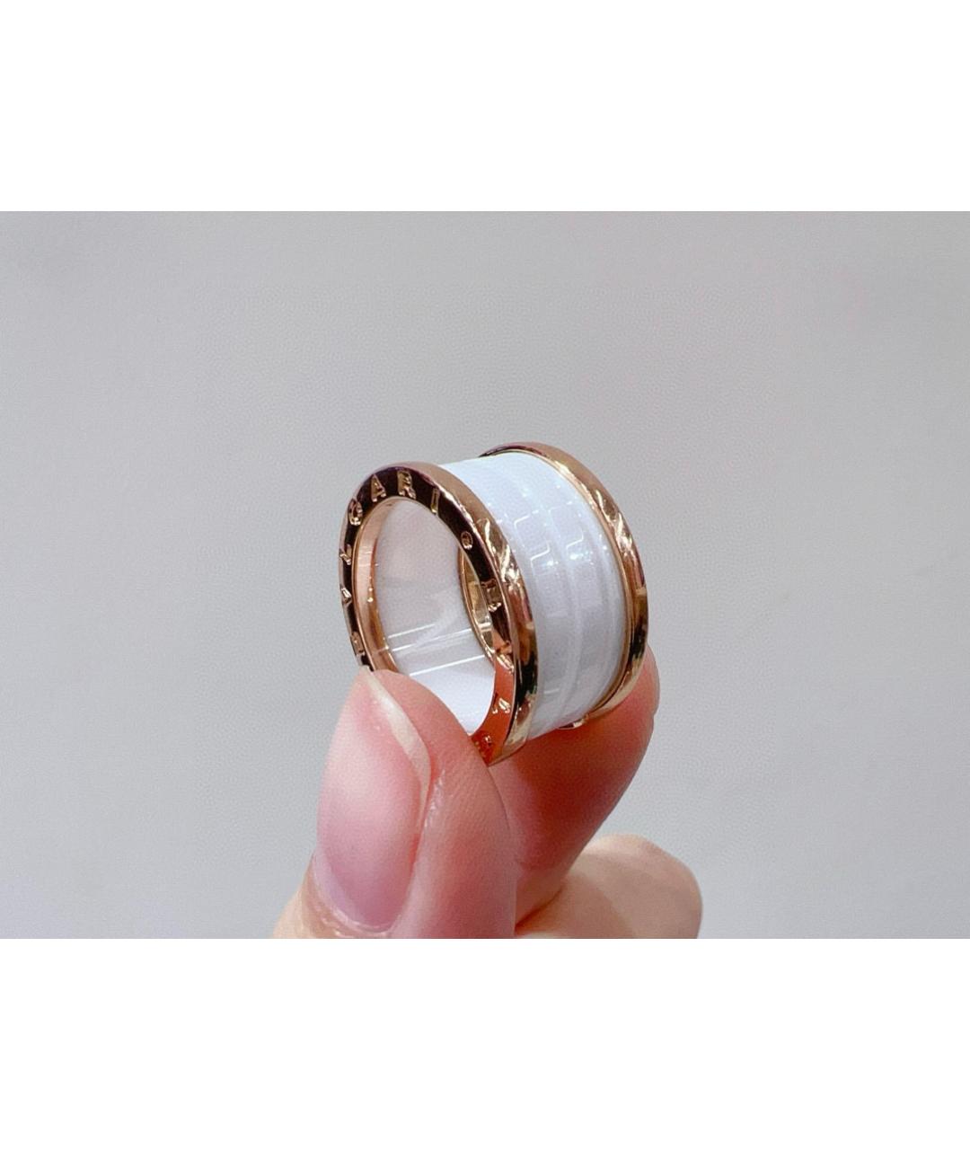 BVLGARI Белое кольцо из розового золота, фото 4