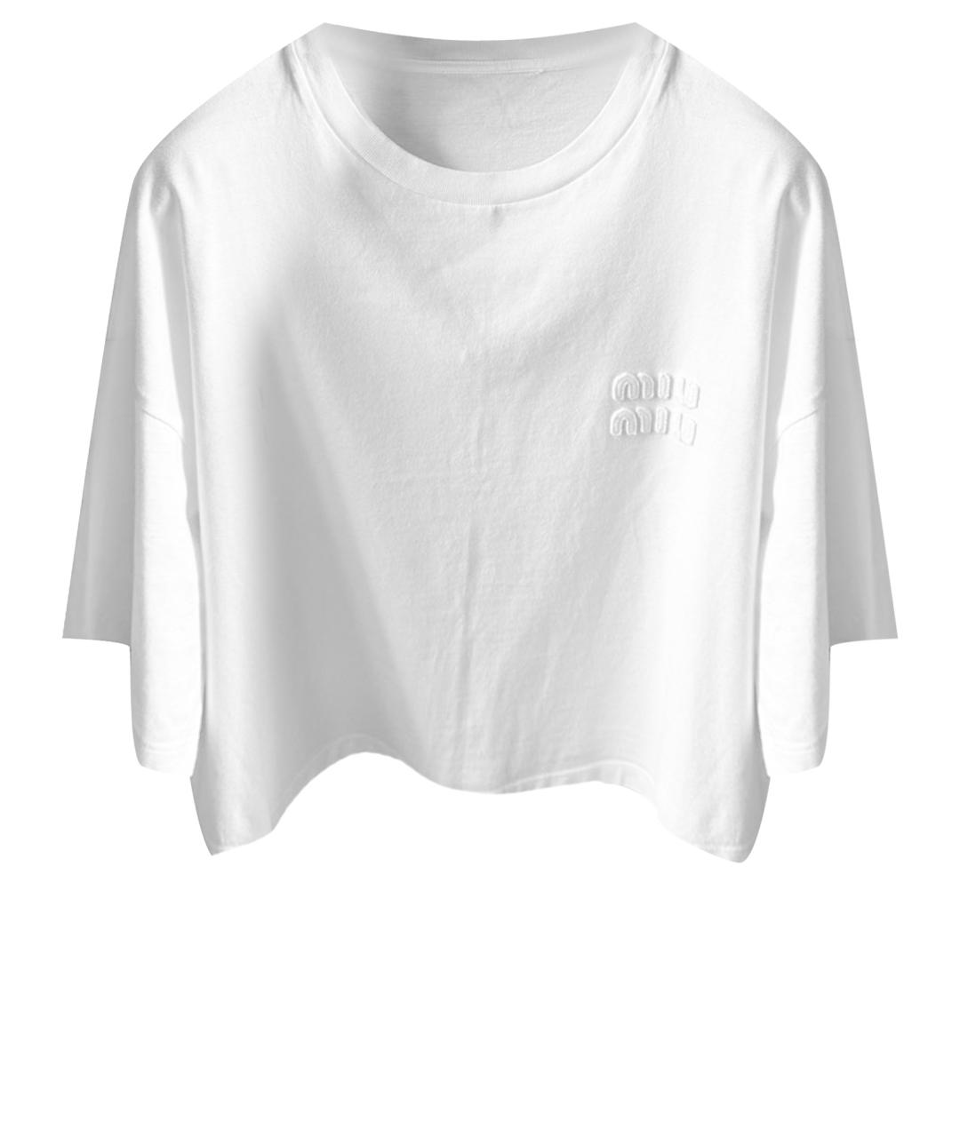 MIU MIU Белая хлопковая футболка, фото 1