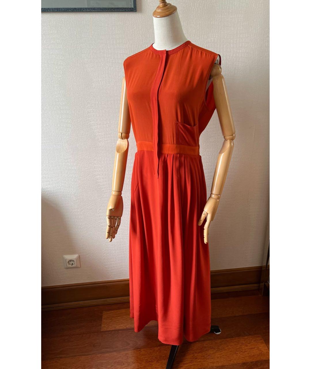 HERMES PRE-OWNED Оранжевое шелковое повседневное платье, фото 6