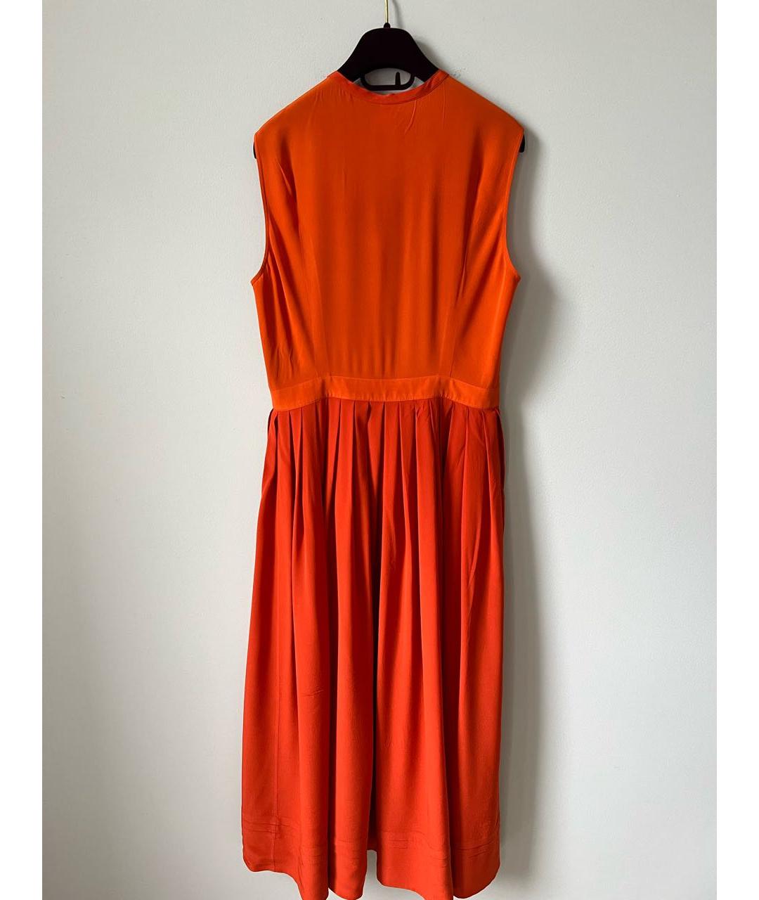 HERMES PRE-OWNED Оранжевое шелковое повседневное платье, фото 2