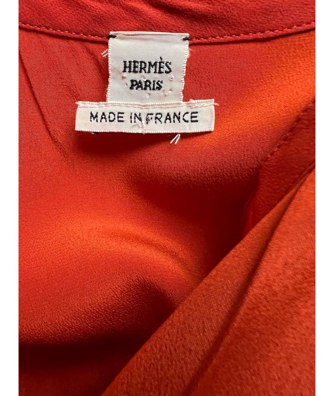 HERMES PRE-OWNED Оранжевое шелковое повседневное платье, фото 3