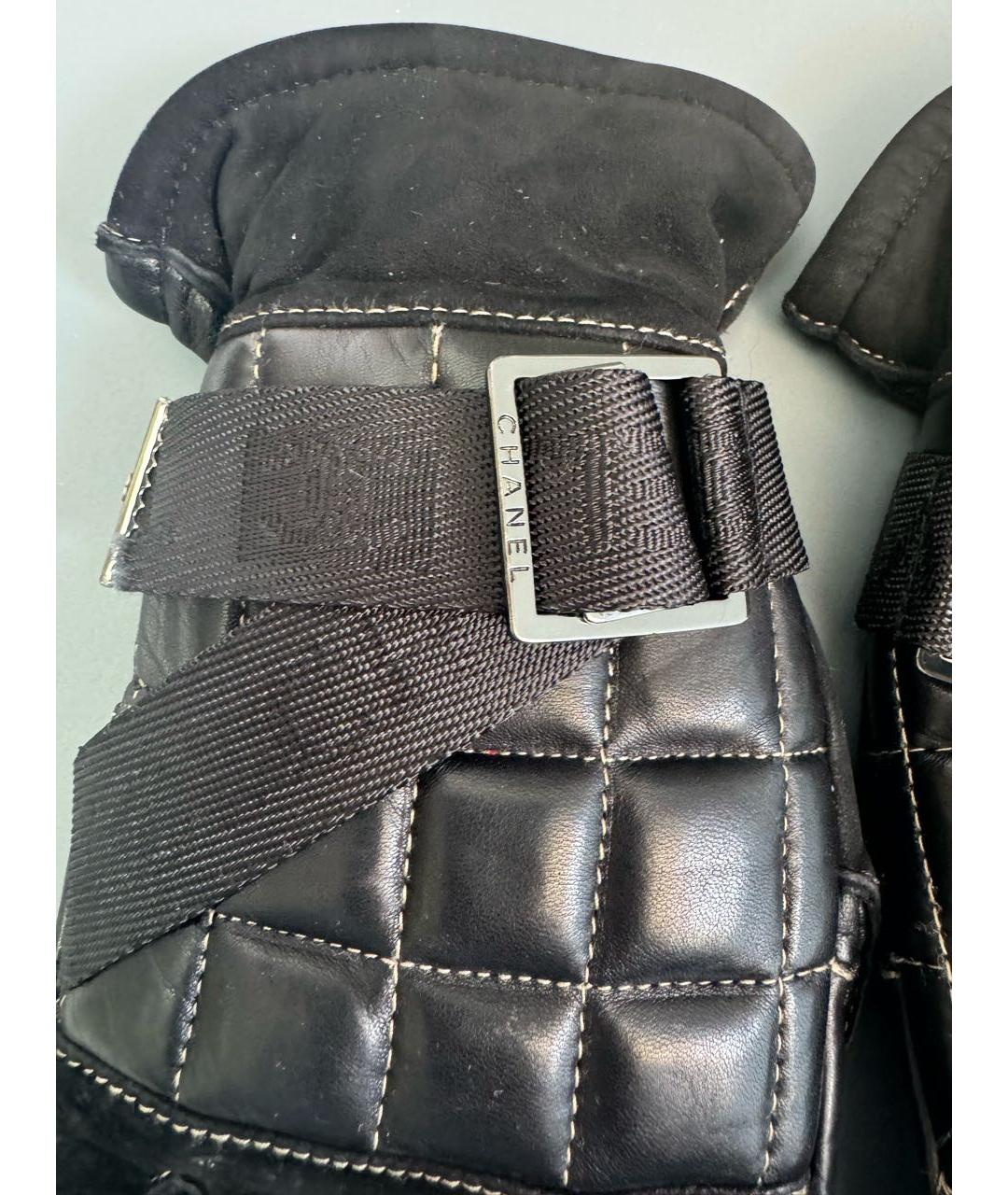 CHANEL Черные кожаные перчатки, фото 3