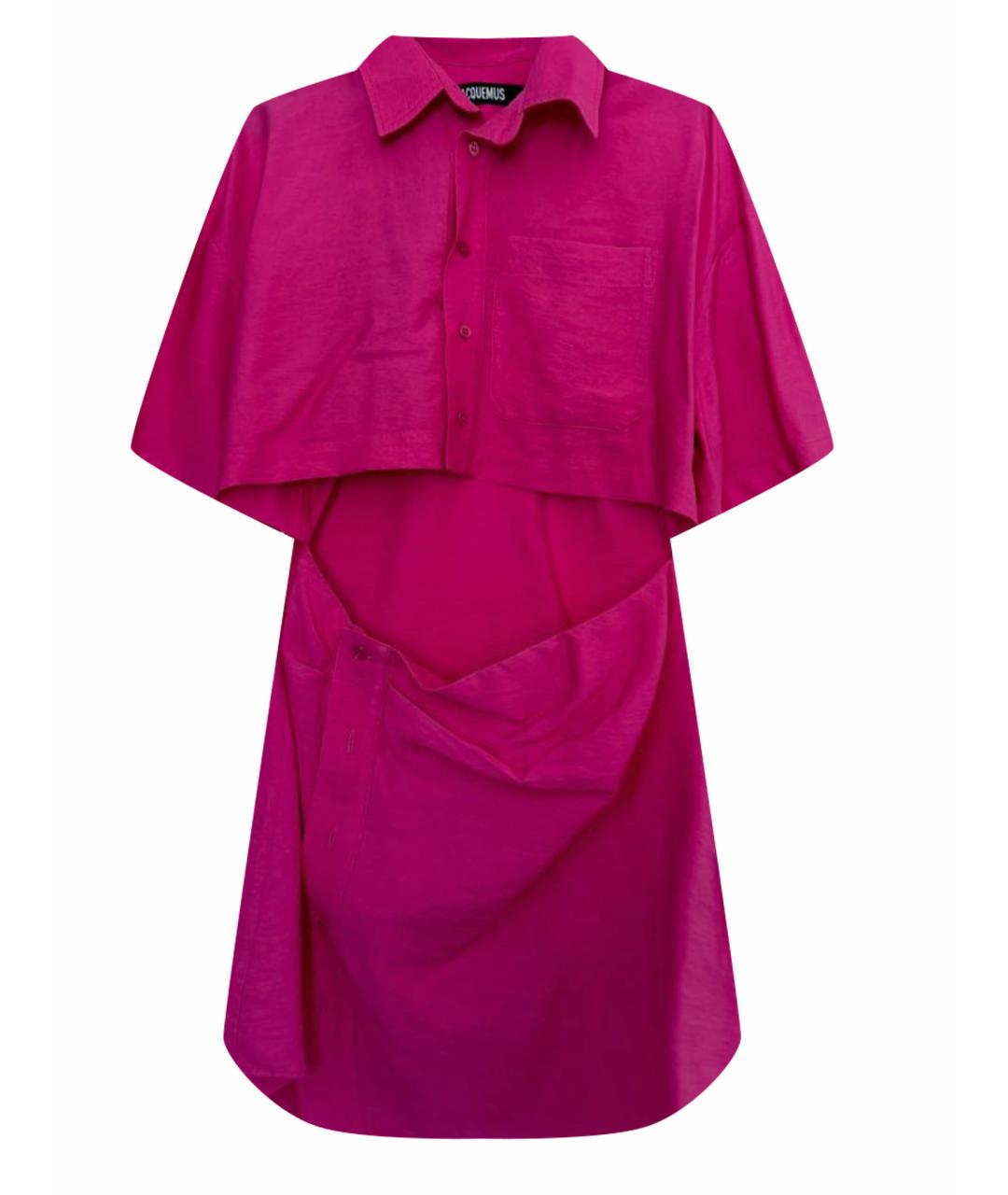 JACQUEMUS Розовое вискозное повседневное платье, фото 1