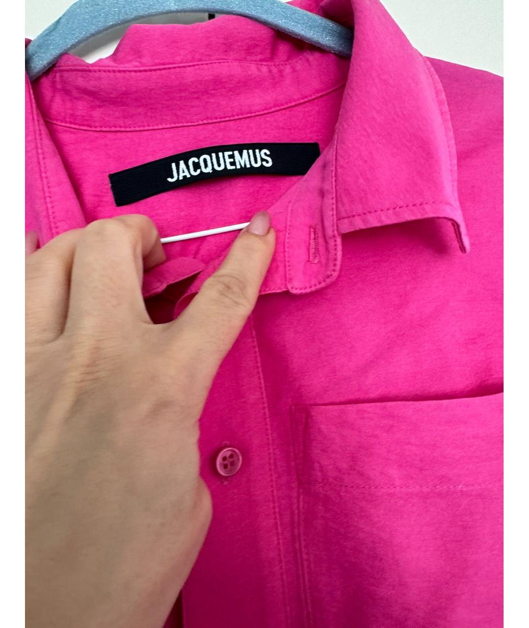 JACQUEMUS Розовое вискозное повседневное платье, фото 4