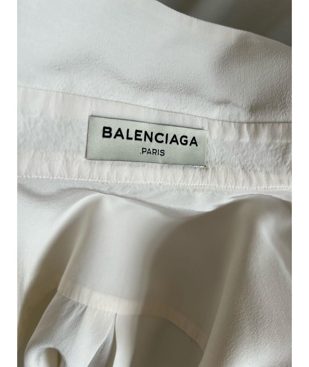 BALENCIAGA Белая шелковая рубашка, фото 3