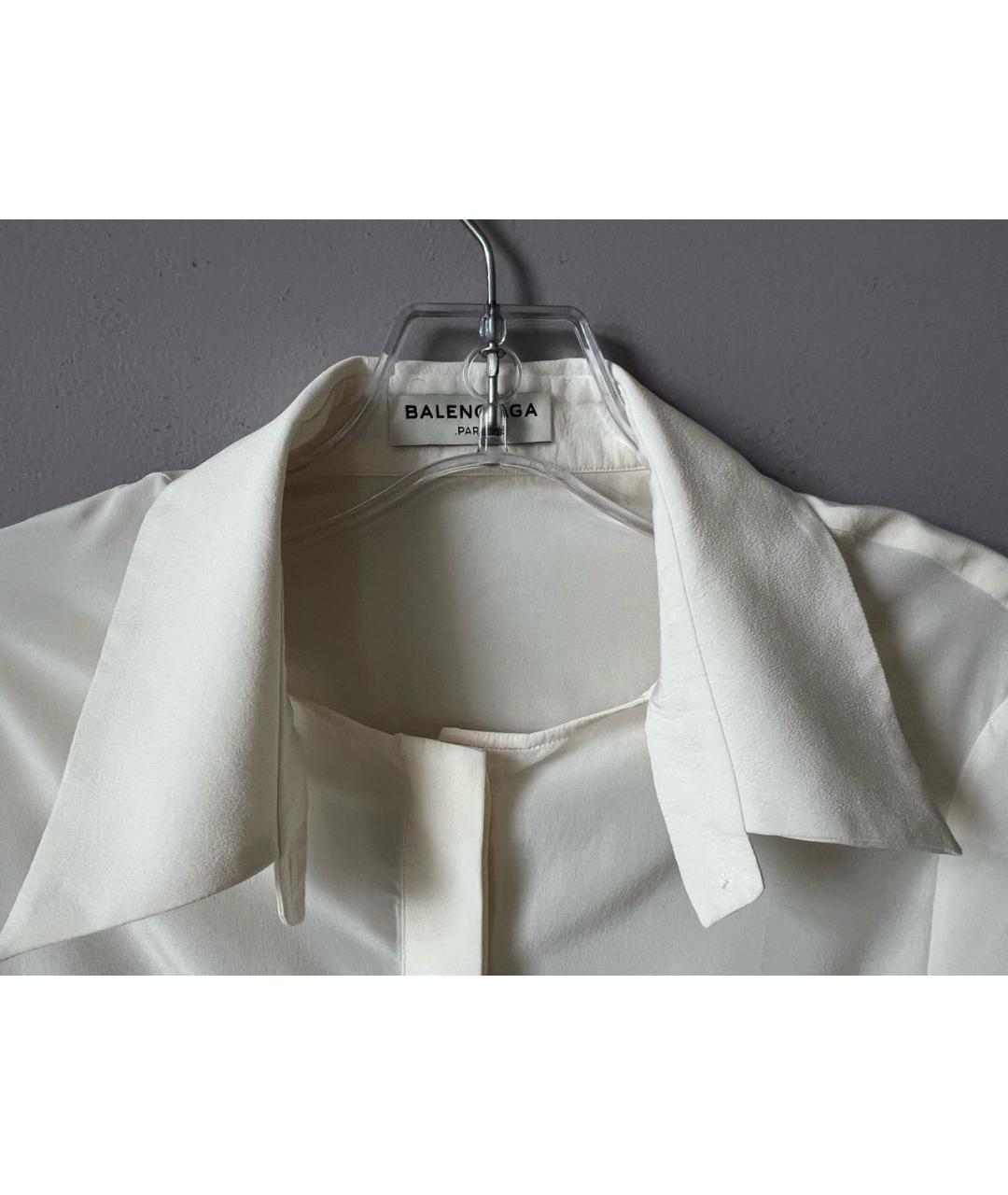BALENCIAGA Белая шелковая рубашка, фото 4