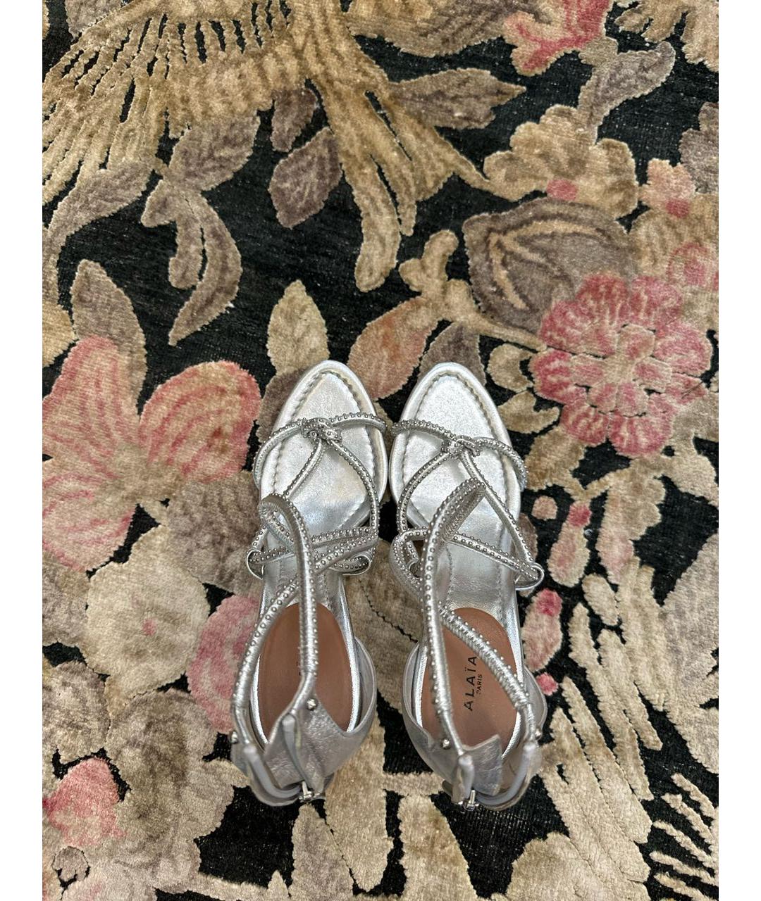 ALAIA Серебряные кожаные туфли, фото 3