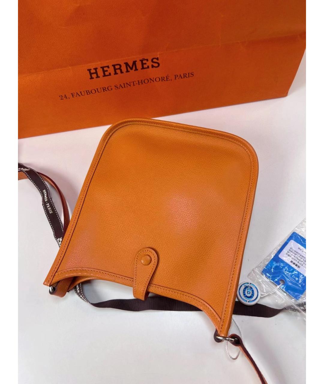HERMES PRE-OWNED Оранжевая кожаная сумка через плечо, фото 2